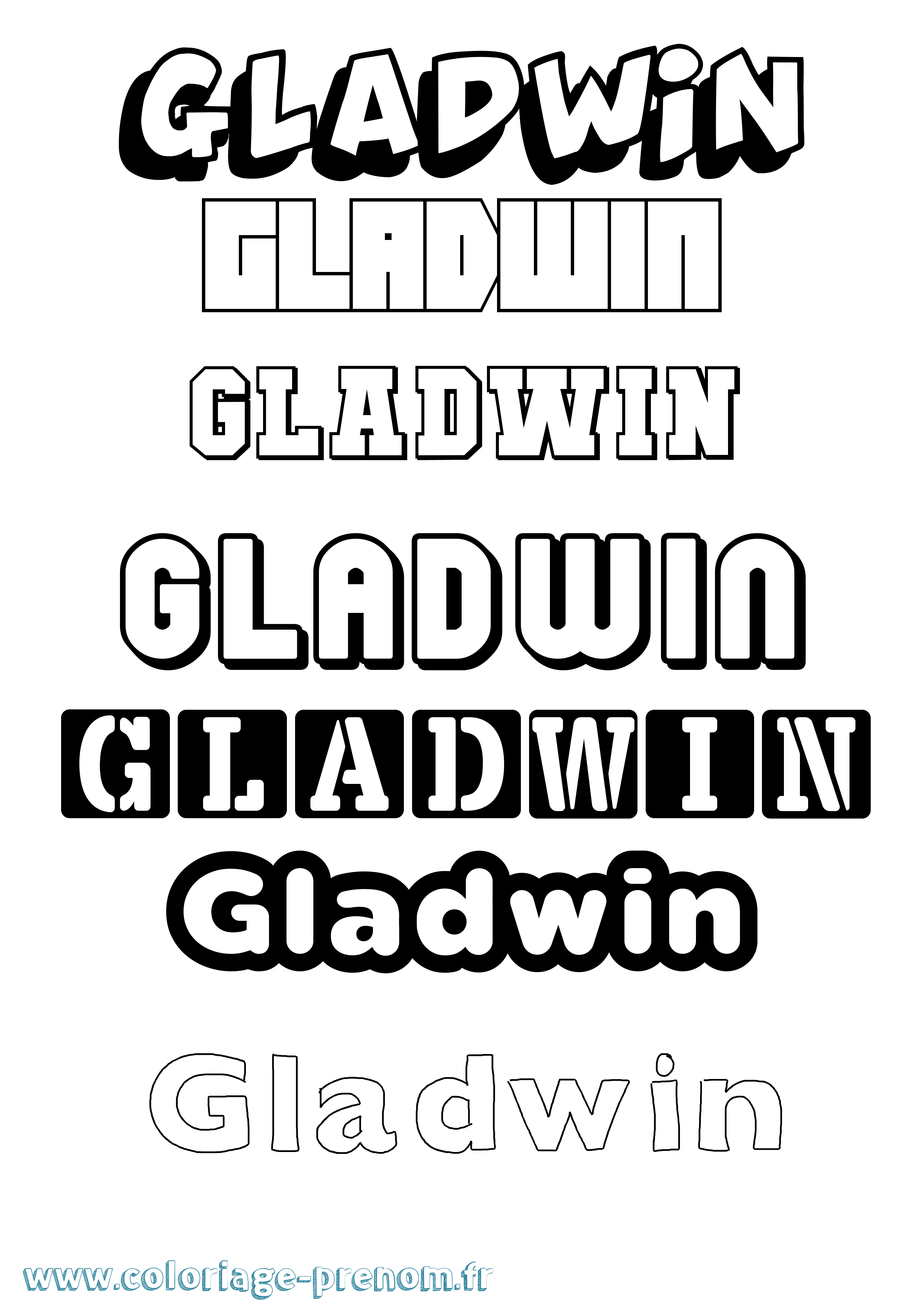 Coloriage Gladwin Simple Coloriage prénom Gladwin Simple