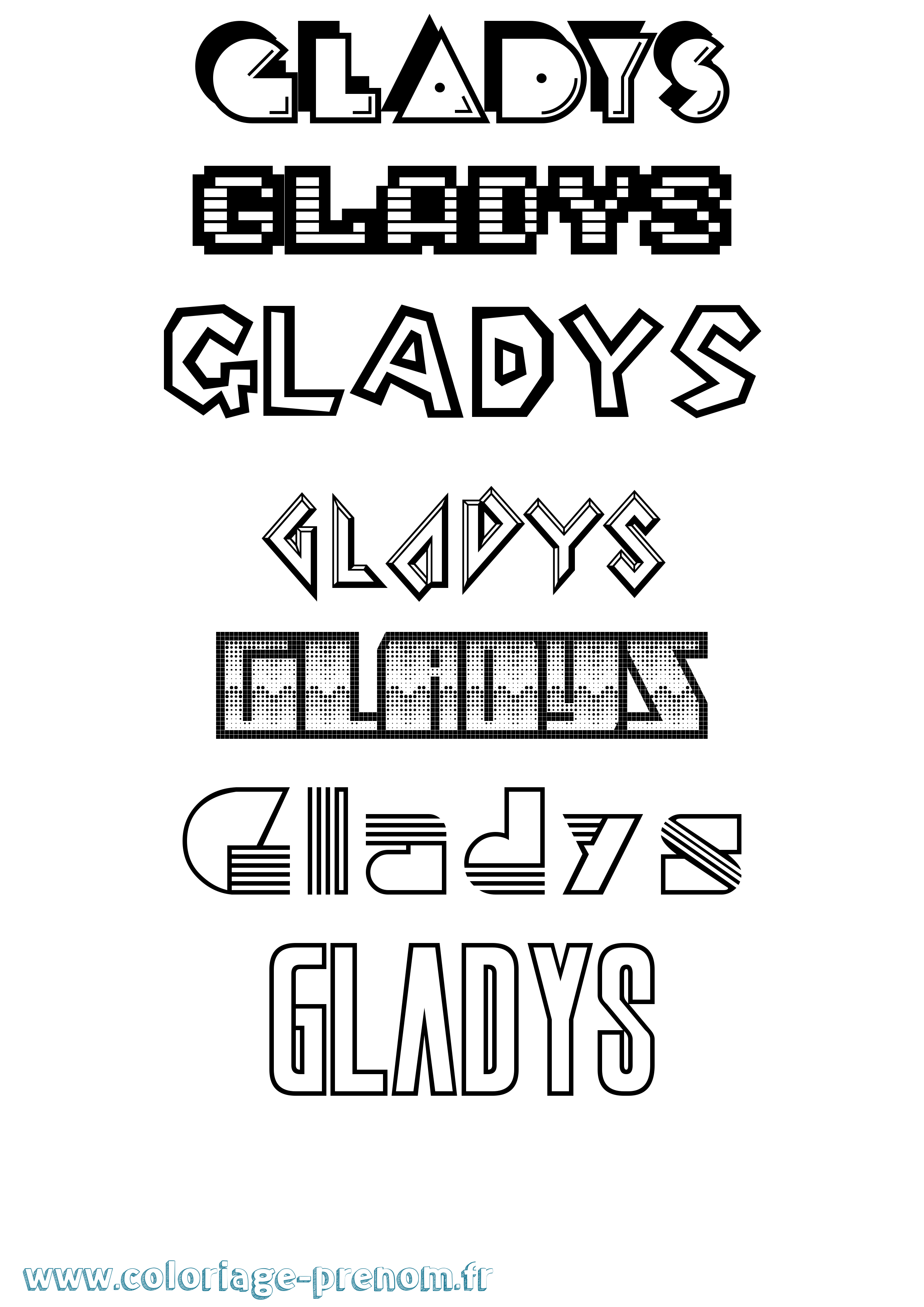 Coloriage Gladys Jeux Vidéos Coloriage prénom Gladys Jeux Vidéos