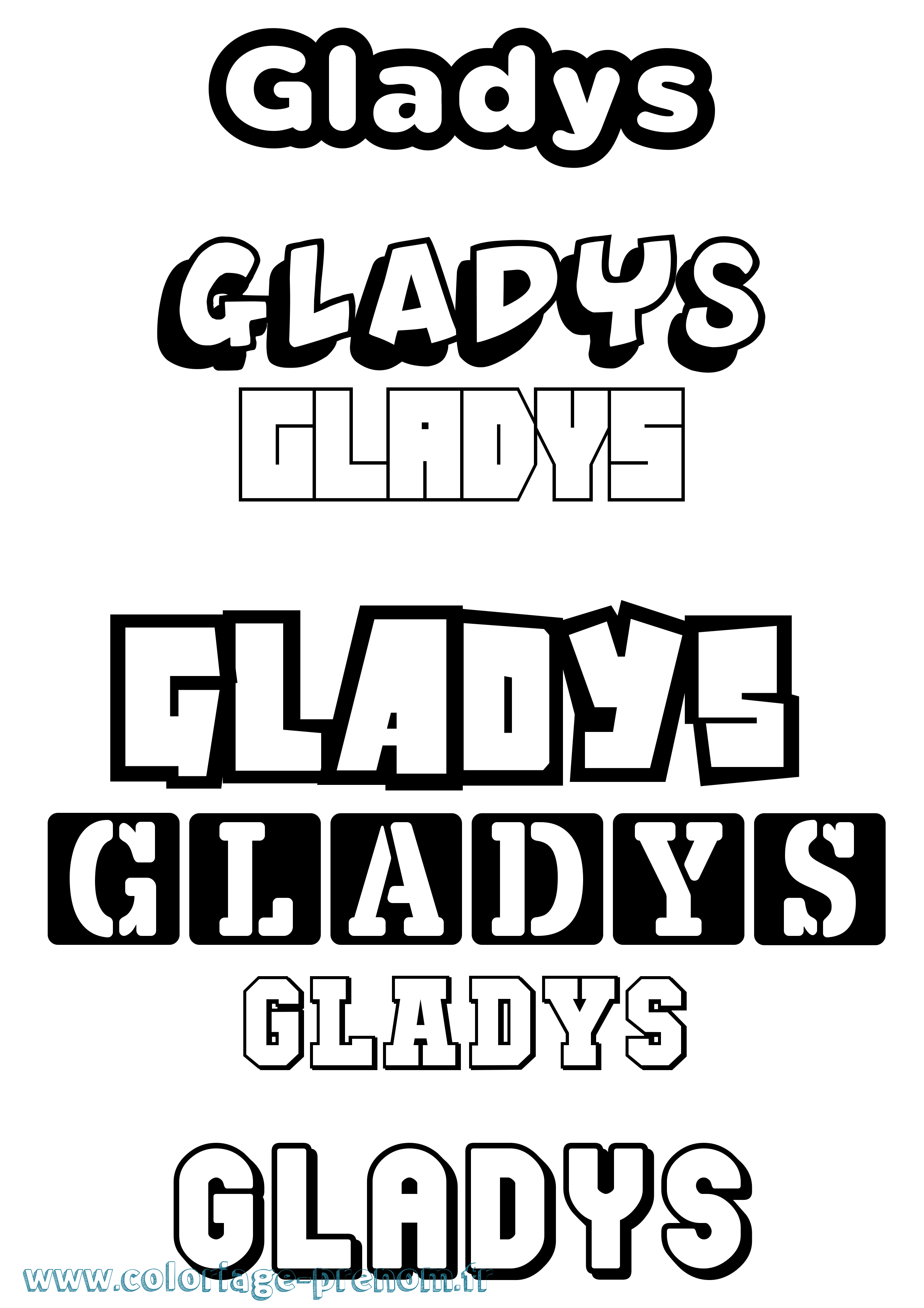 Coloriage Gladys Simple Coloriage prénom Gladys Simple