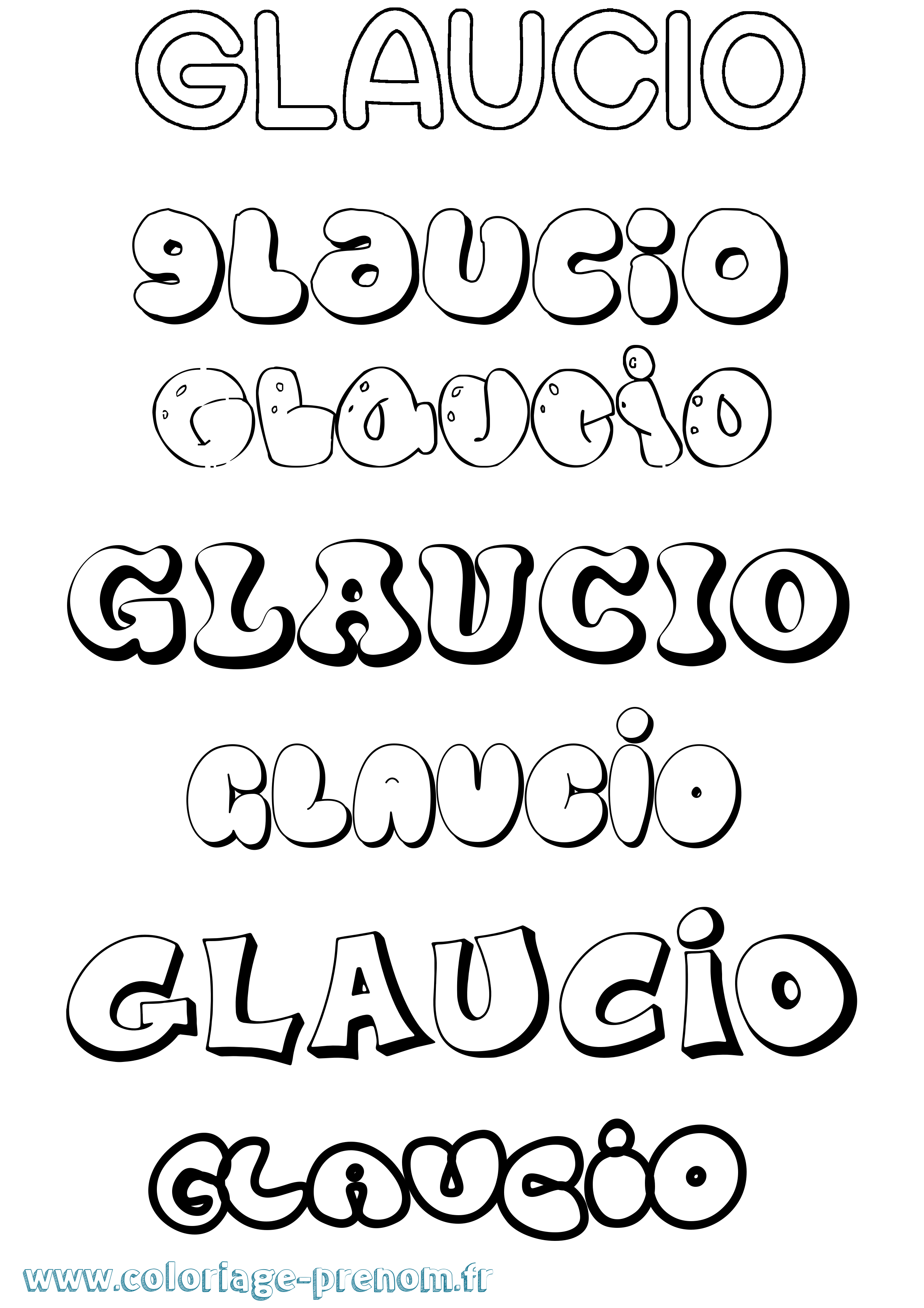 Coloriage Glaucio Bubble Coloriage prénom Glaucio Bubble