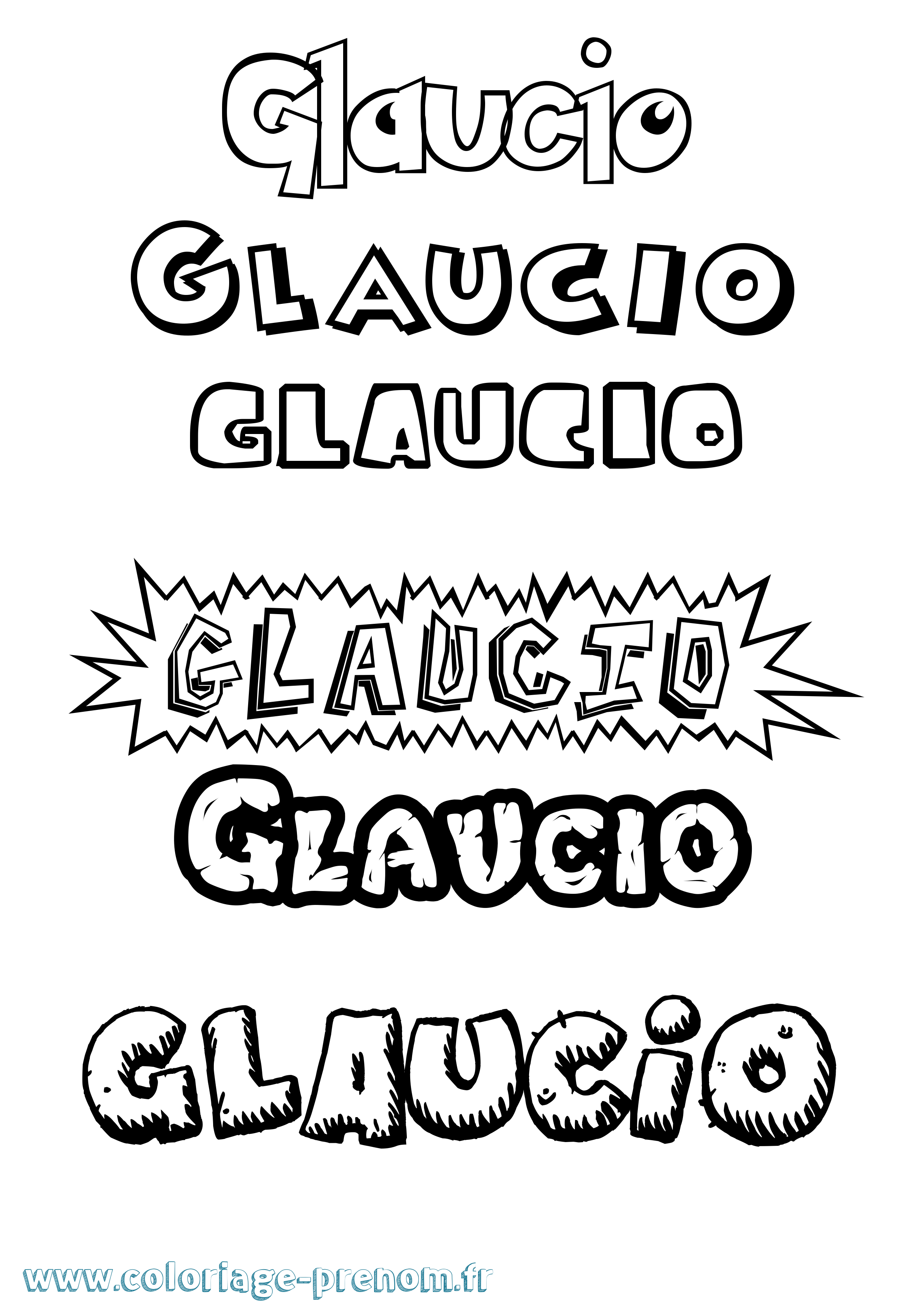 Coloriage Glaucio Dessin Animé Coloriage prénom Glaucio Dessin Animé
