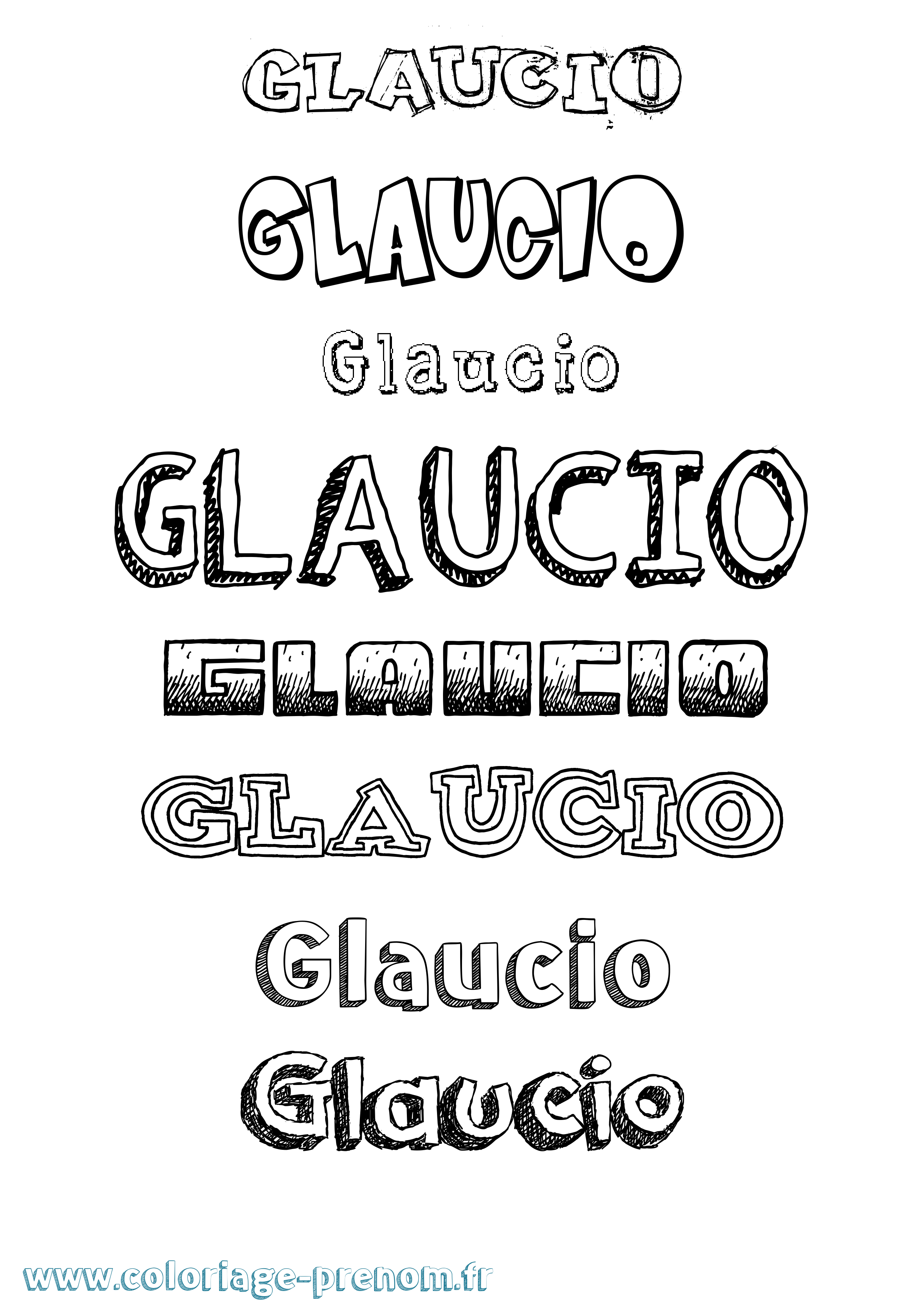 Coloriage Glaucio Dessiné Coloriage prénom Glaucio Dessiné
