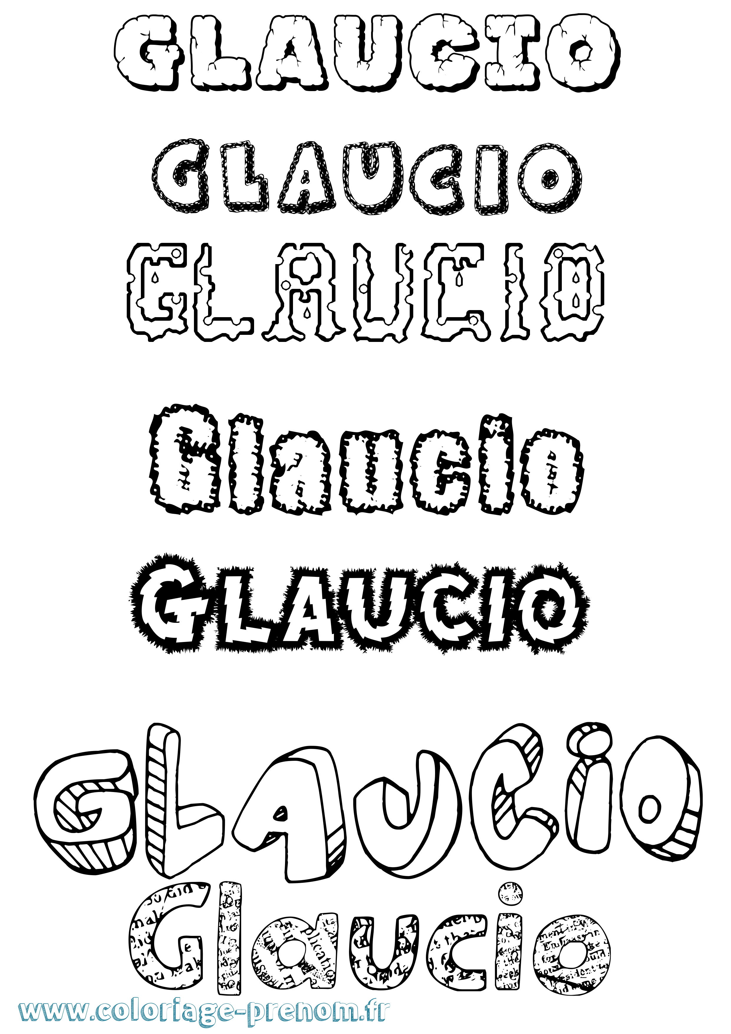 Coloriage Glaucio Destructuré Coloriage prénom Glaucio Destructuré