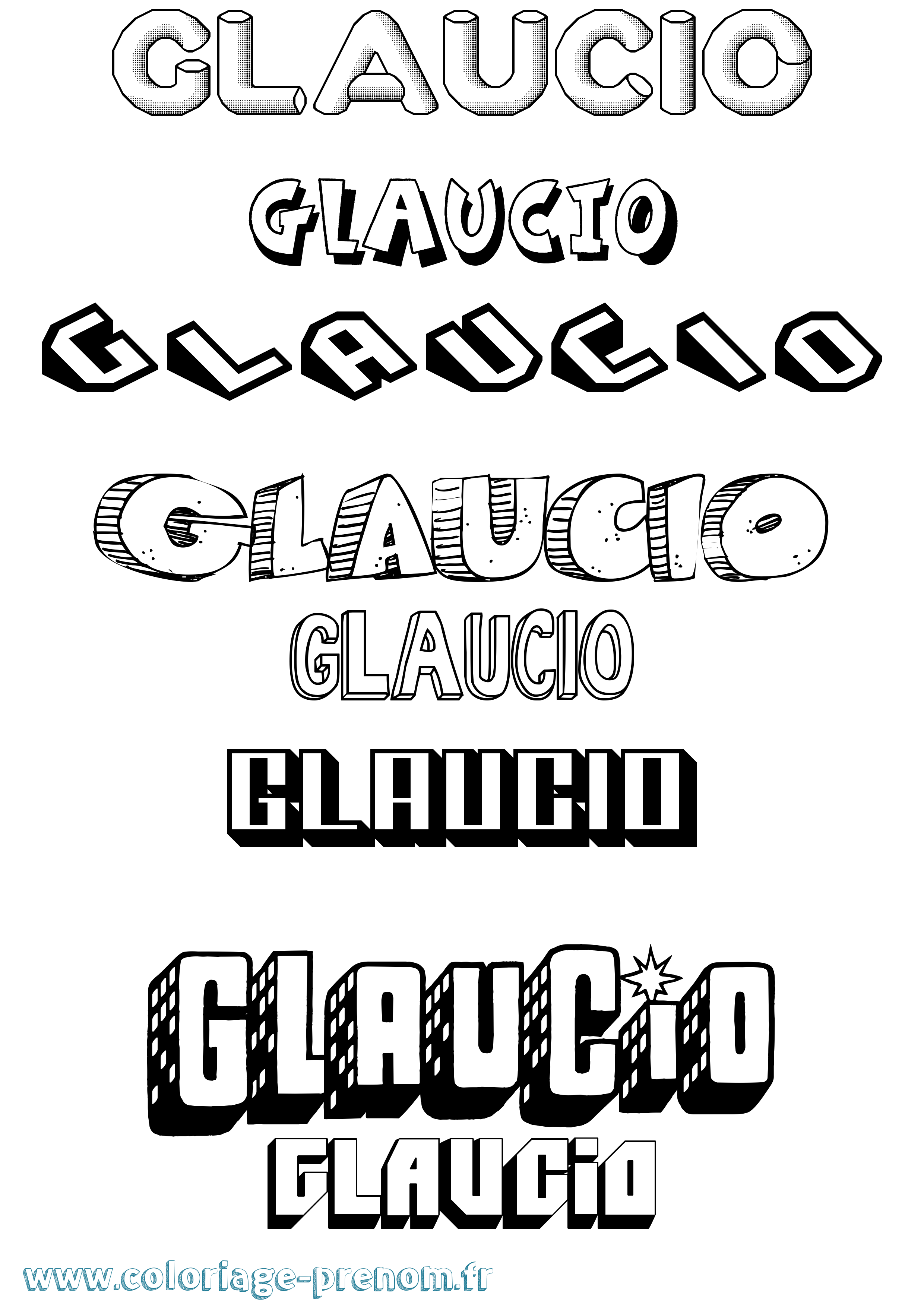 Coloriage Glaucio Effet 3D Coloriage prénom Glaucio Effet 3D