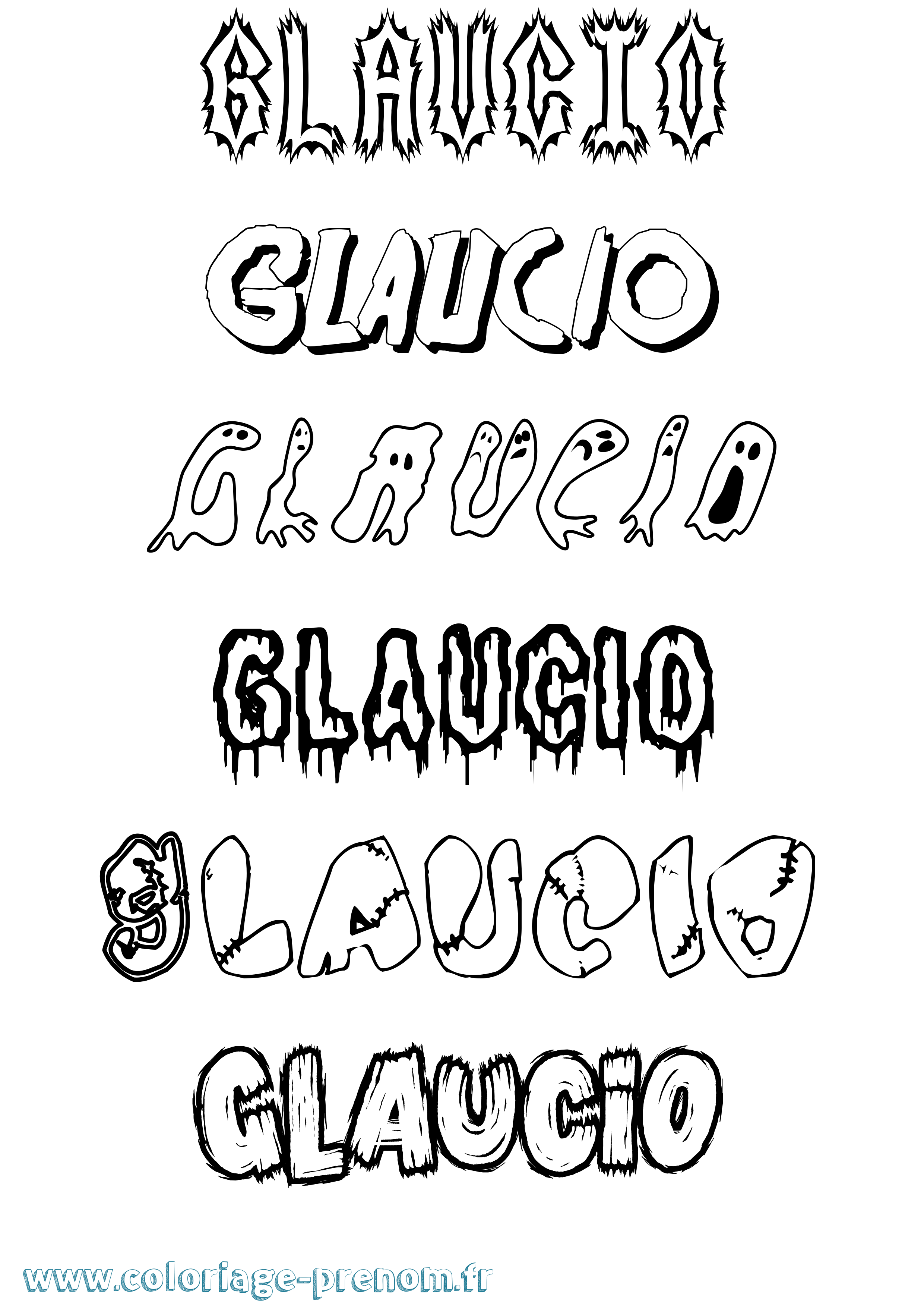 Coloriage Glaucio Frisson Coloriage prénom Glaucio Frisson