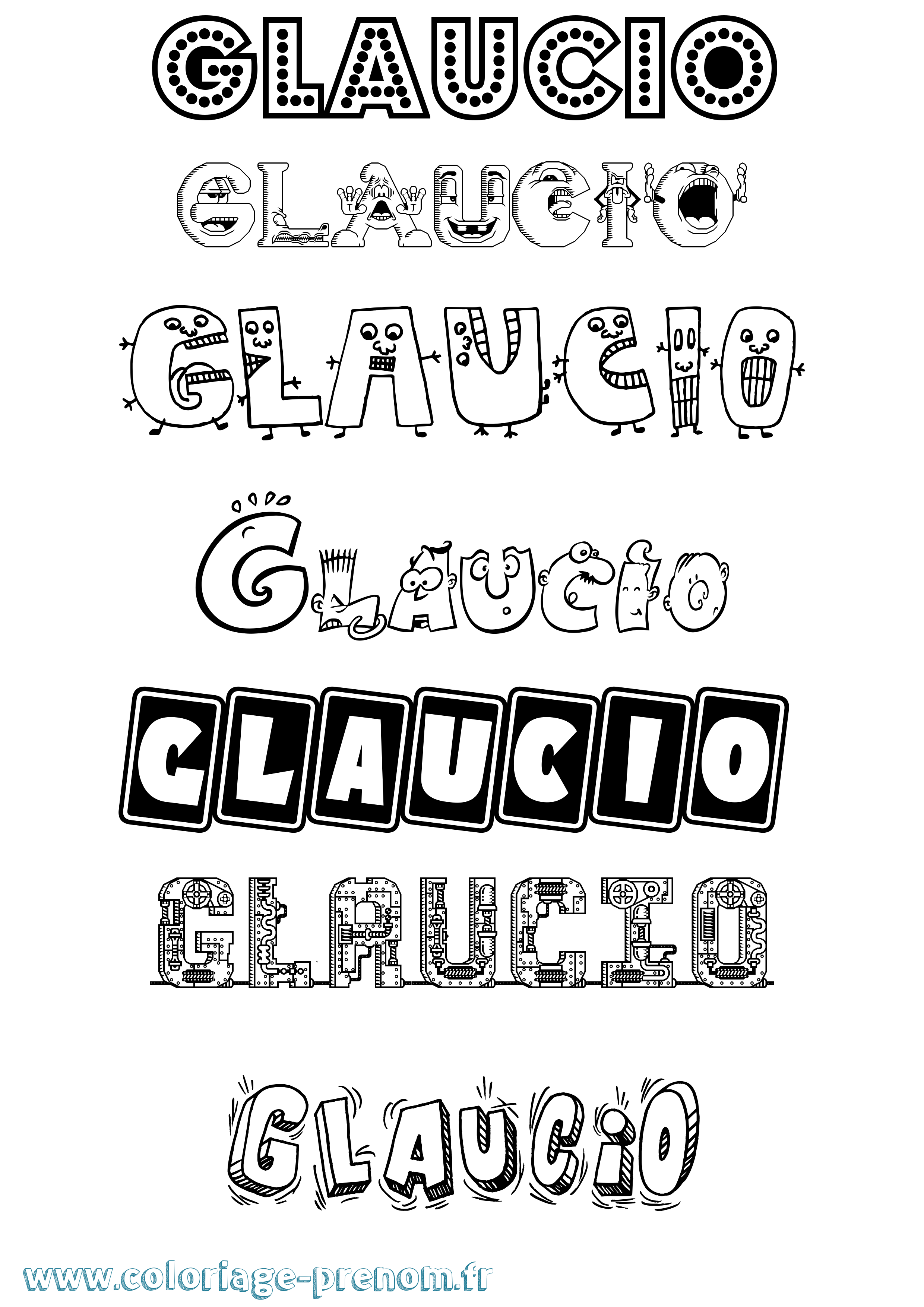 Coloriage Glaucio Fun Coloriage prénom Glaucio Fun