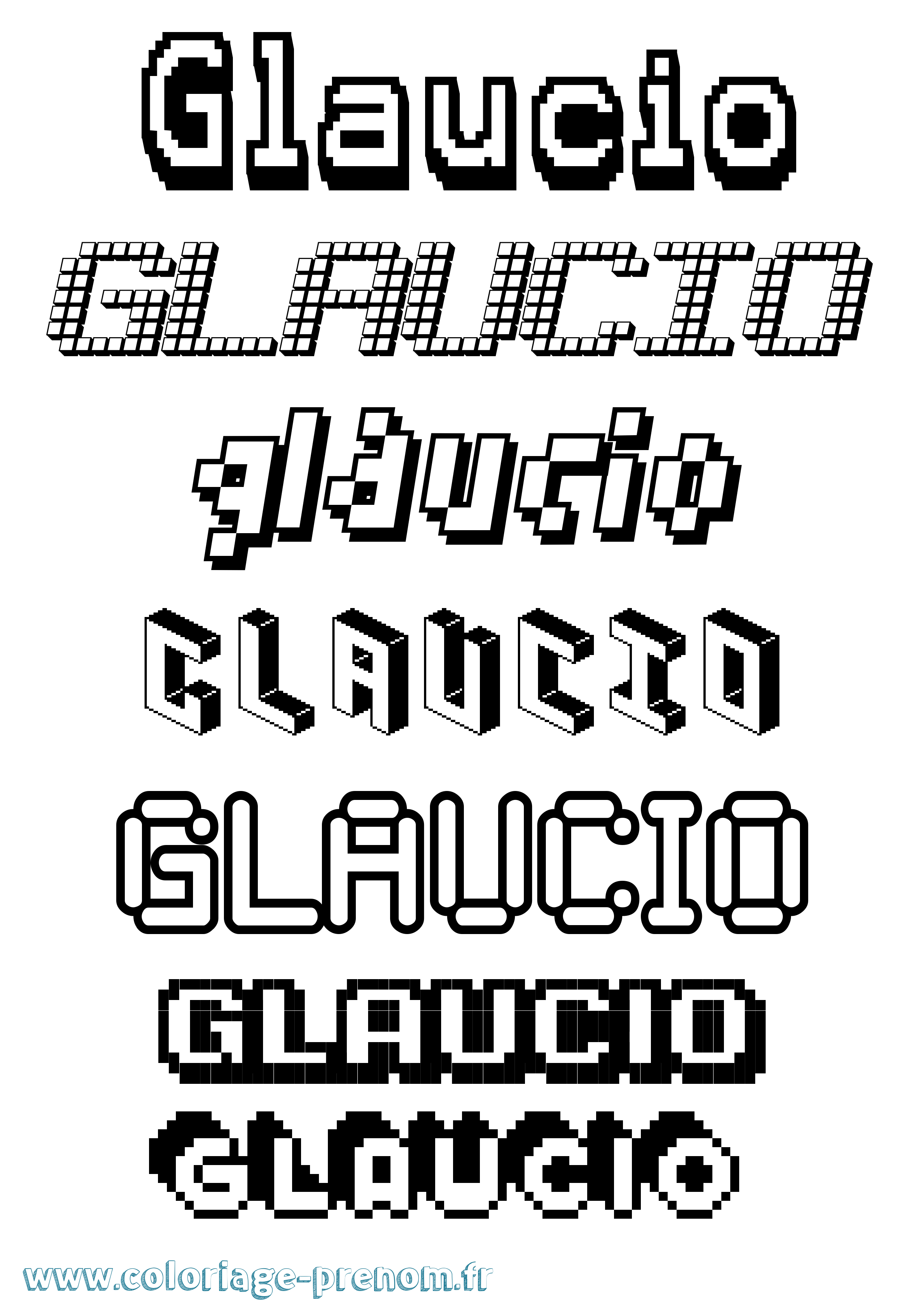 Coloriage Glaucio Pixel Coloriage prénom Glaucio Pixel