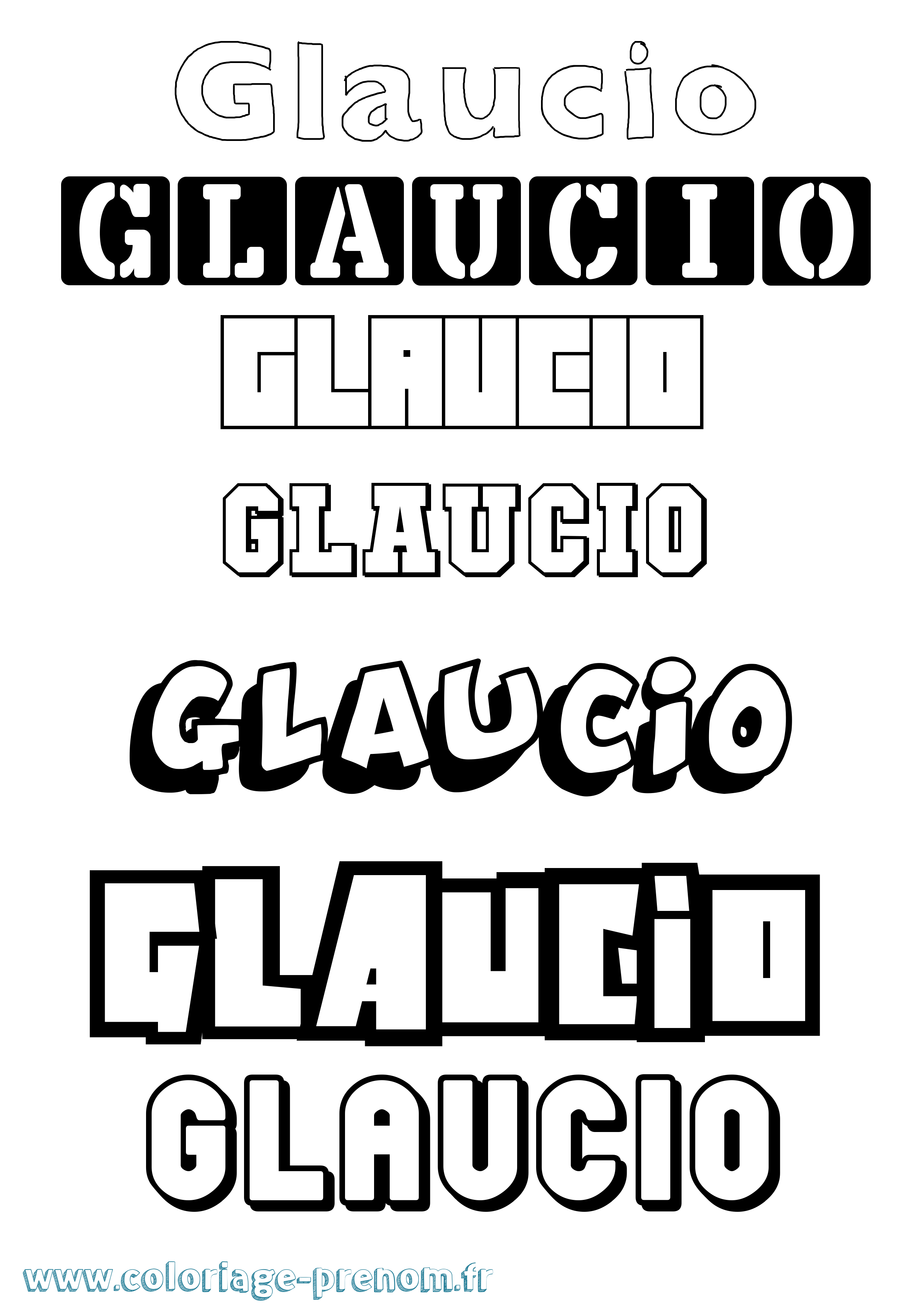 Coloriage Glaucio Simple Coloriage prénom Glaucio Simple