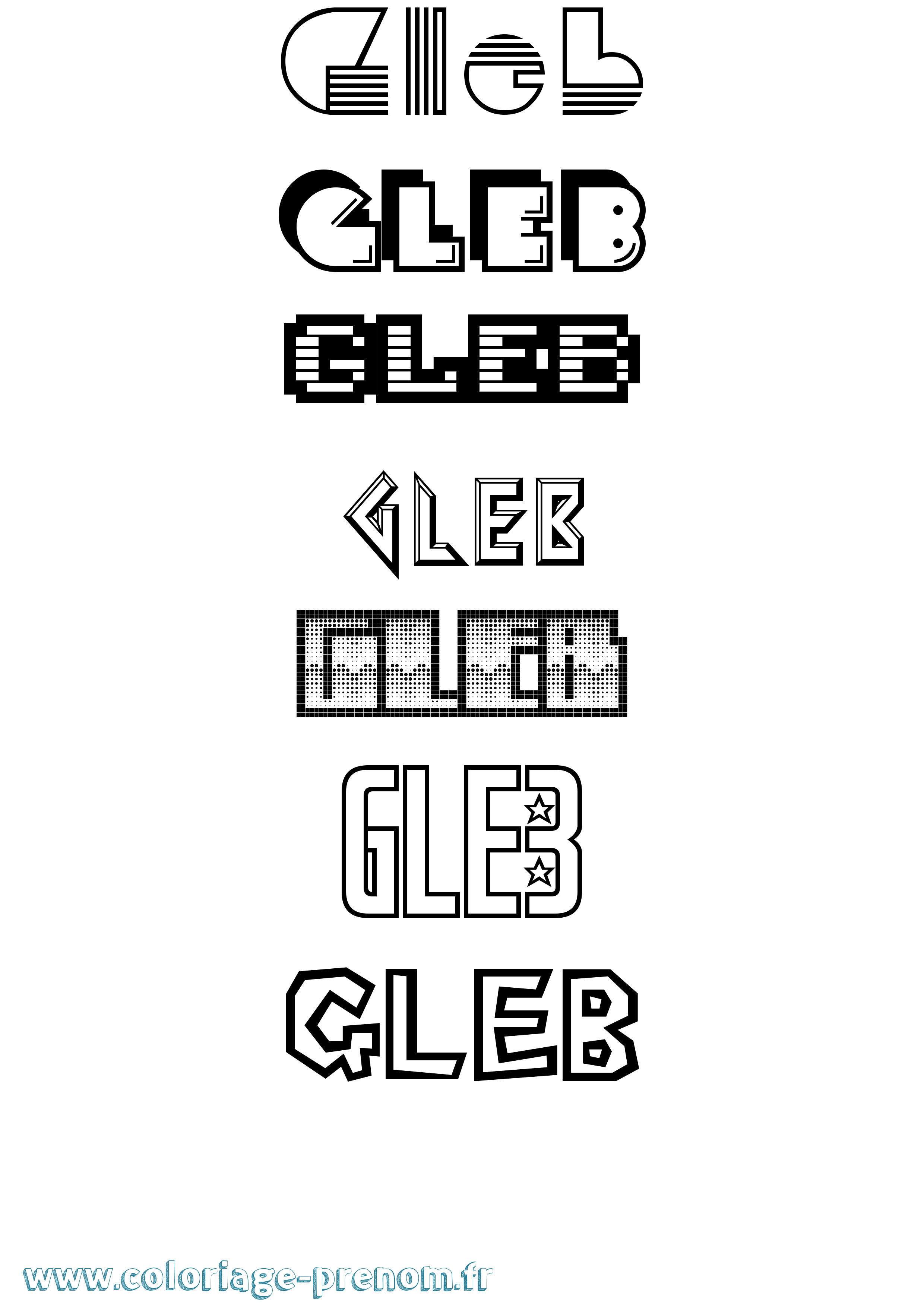 Coloriage Gleb Jeux Vidéos Coloriage prénom Gleb Jeux Vidéos