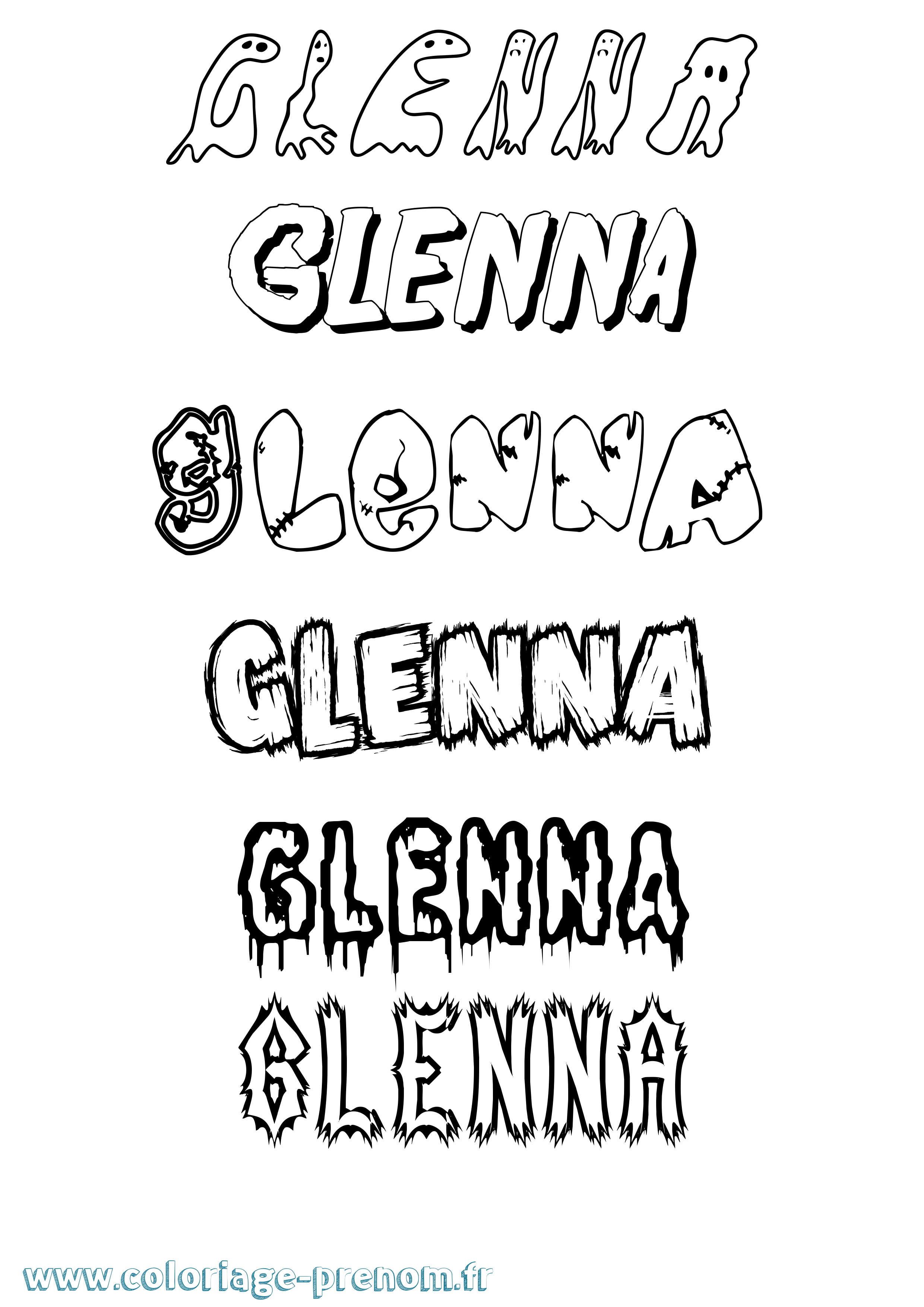 Coloriage Glenna Frisson Coloriage prénom Glenna Frisson