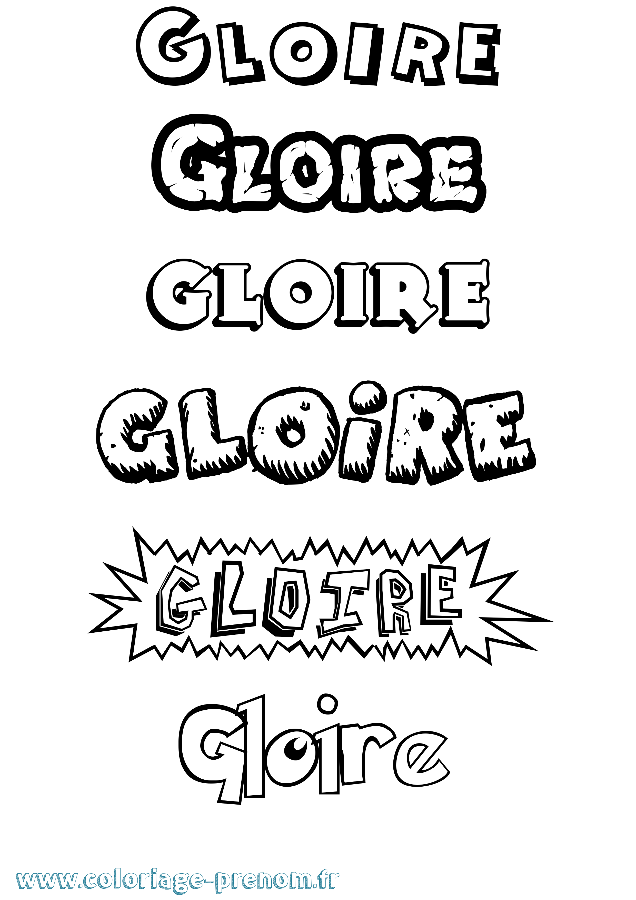 Coloriage Gloire Dessin Animé Coloriage prénom Gloire Dessin Animé