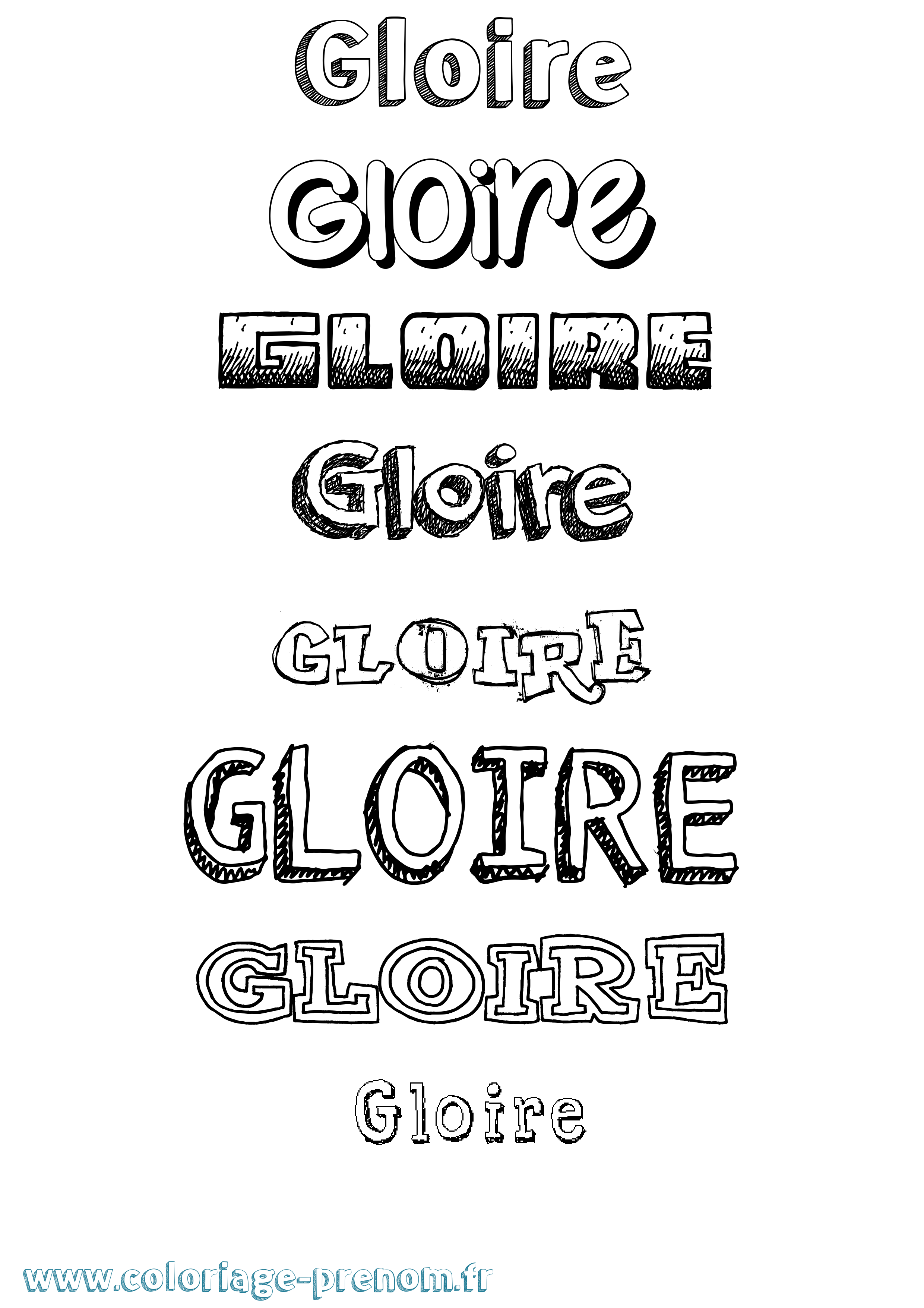 Coloriage Gloire Dessiné Coloriage prénom Gloire Dessiné