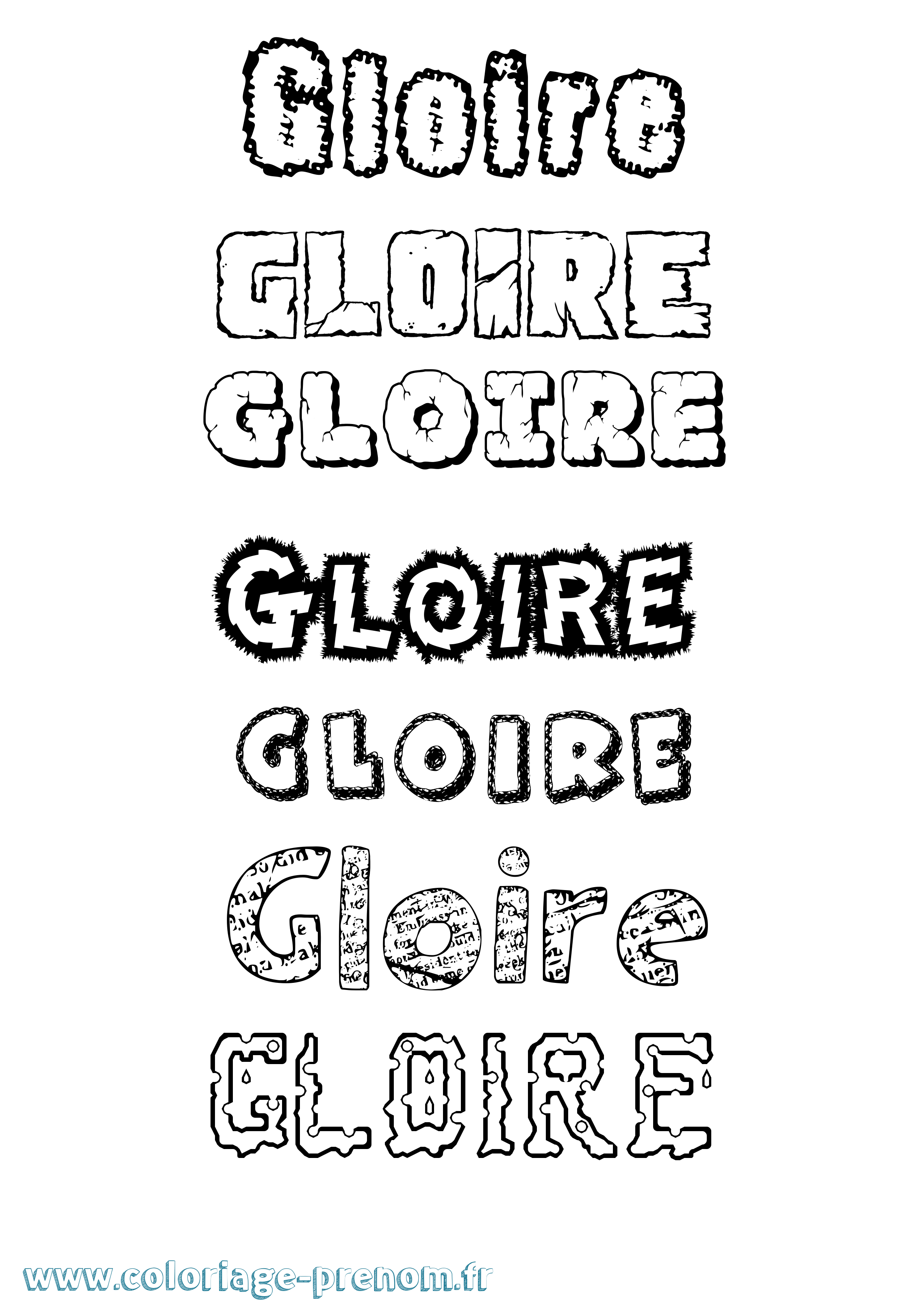 Coloriage Gloire Destructuré Coloriage prénom Gloire Destructuré