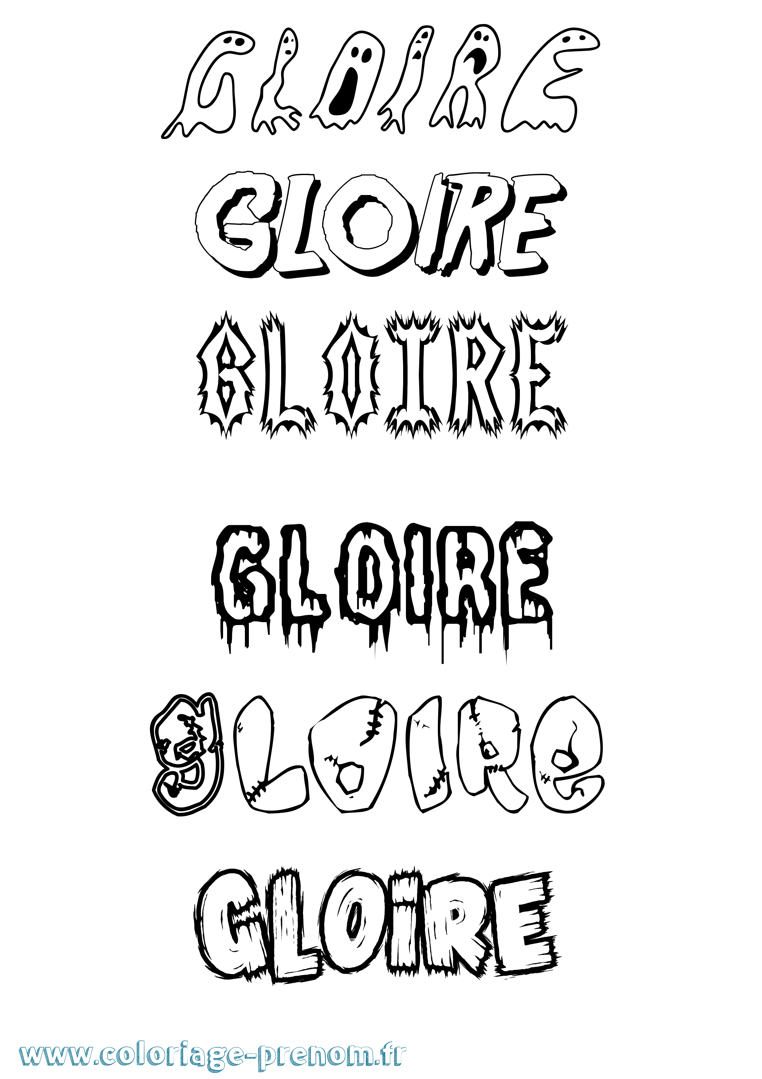 Coloriage Gloire Frisson Coloriage prénom Gloire Frisson