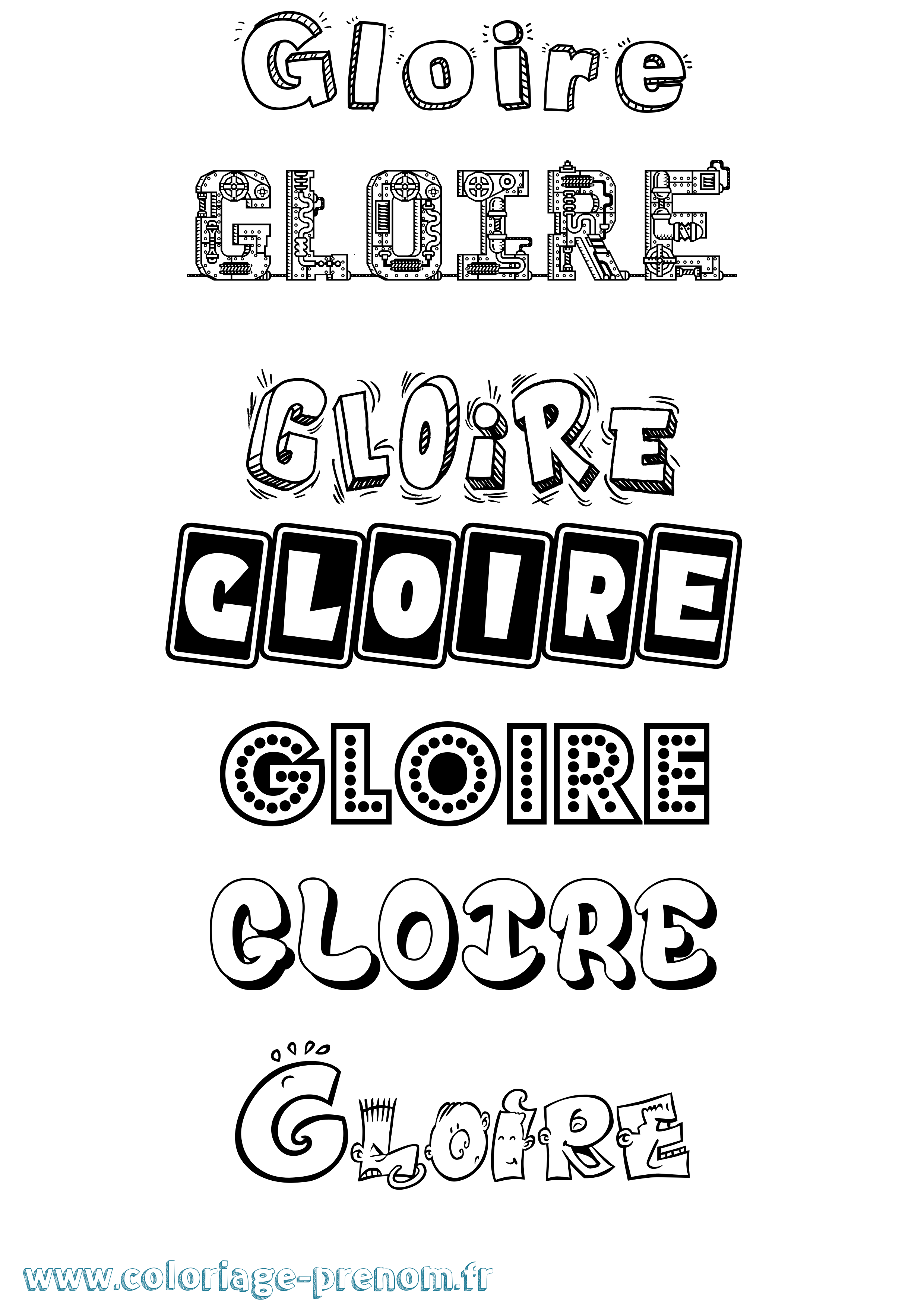 Coloriage Gloire Fun Coloriage prénom Gloire Fun