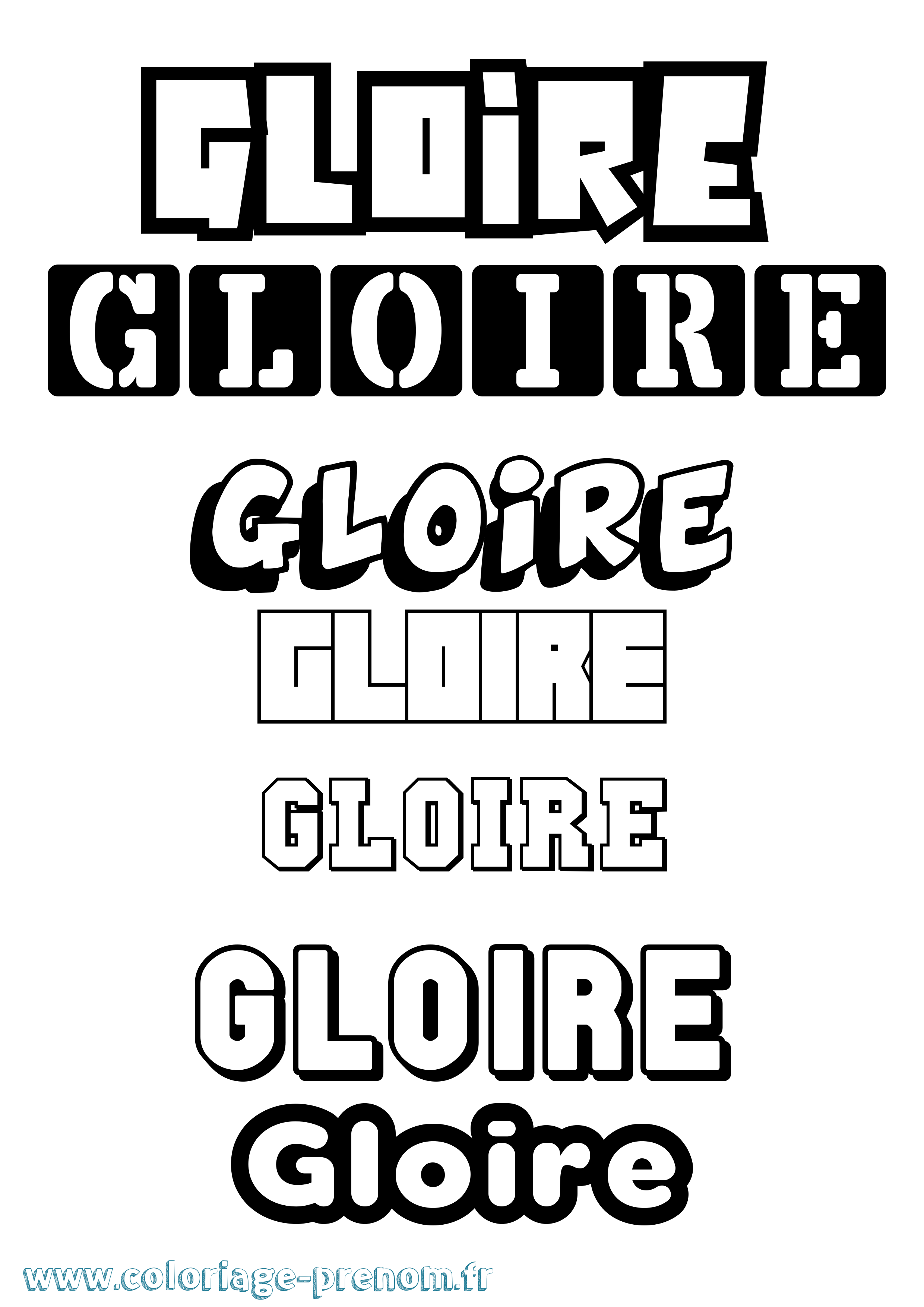 Coloriage Gloire Simple Coloriage prénom Gloire Simple