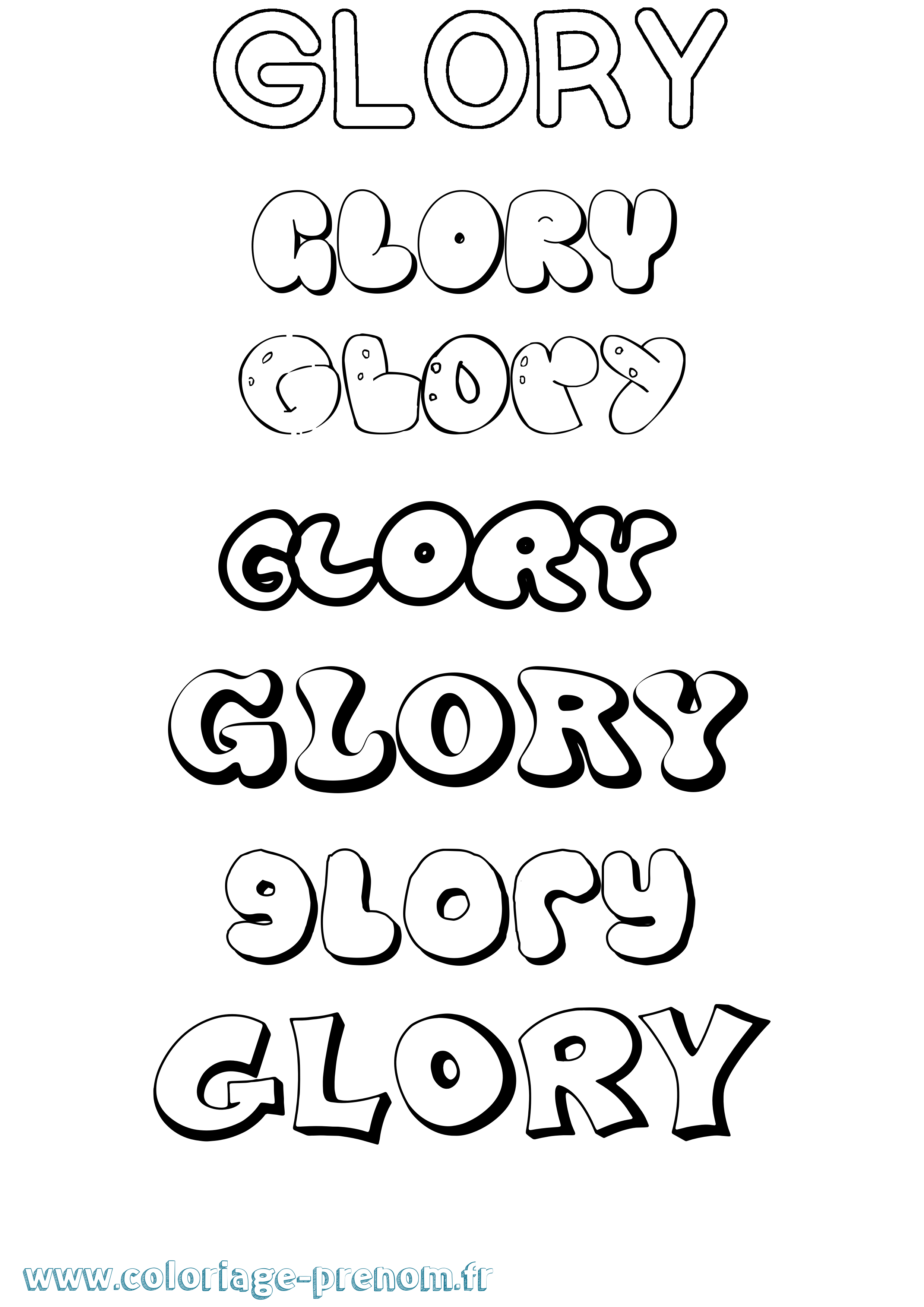 Coloriage Glory Bubble Coloriage prénom Glory Bubble