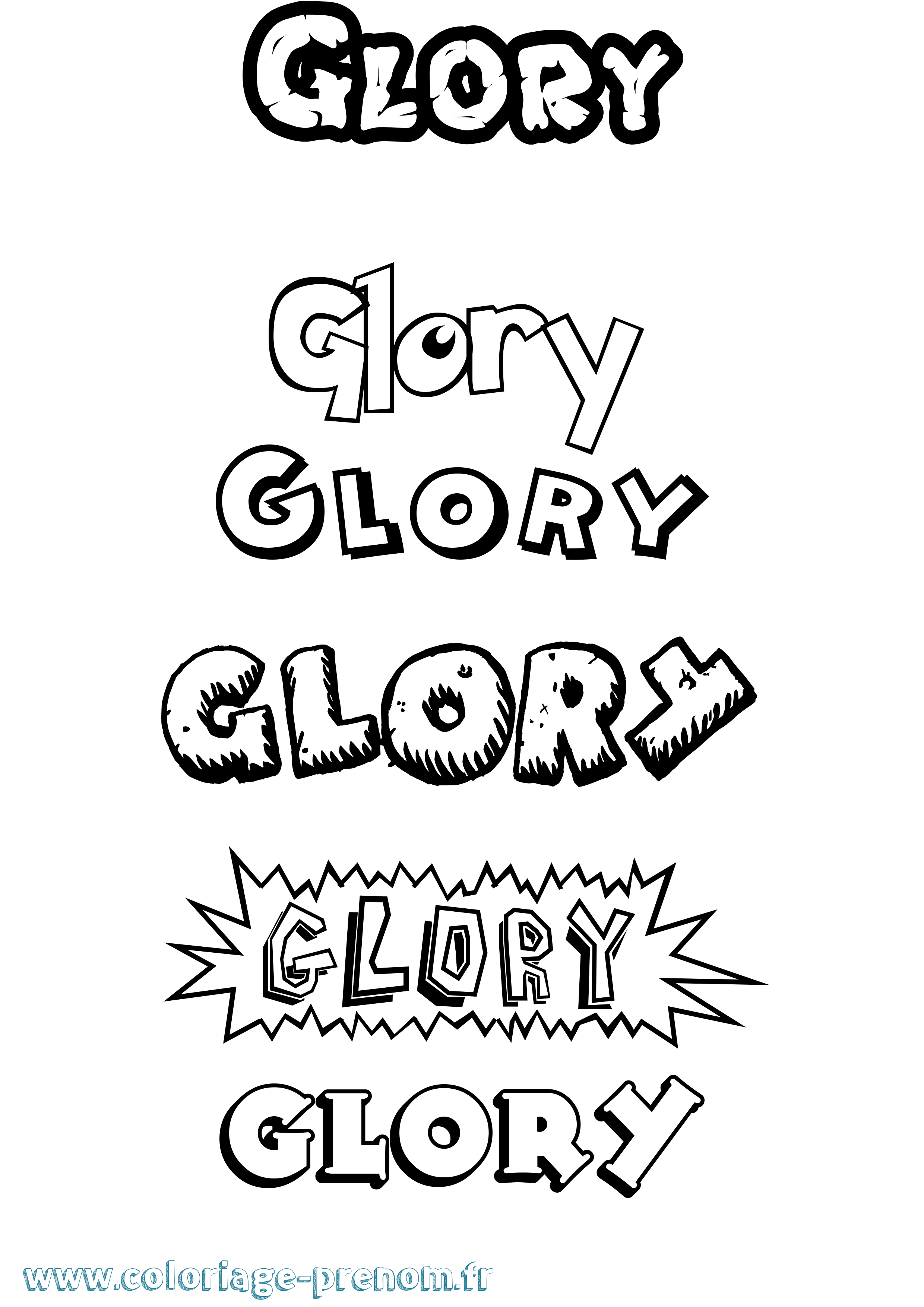 Coloriage Glory Dessin Animé Coloriage prénom Glory Dessin Animé