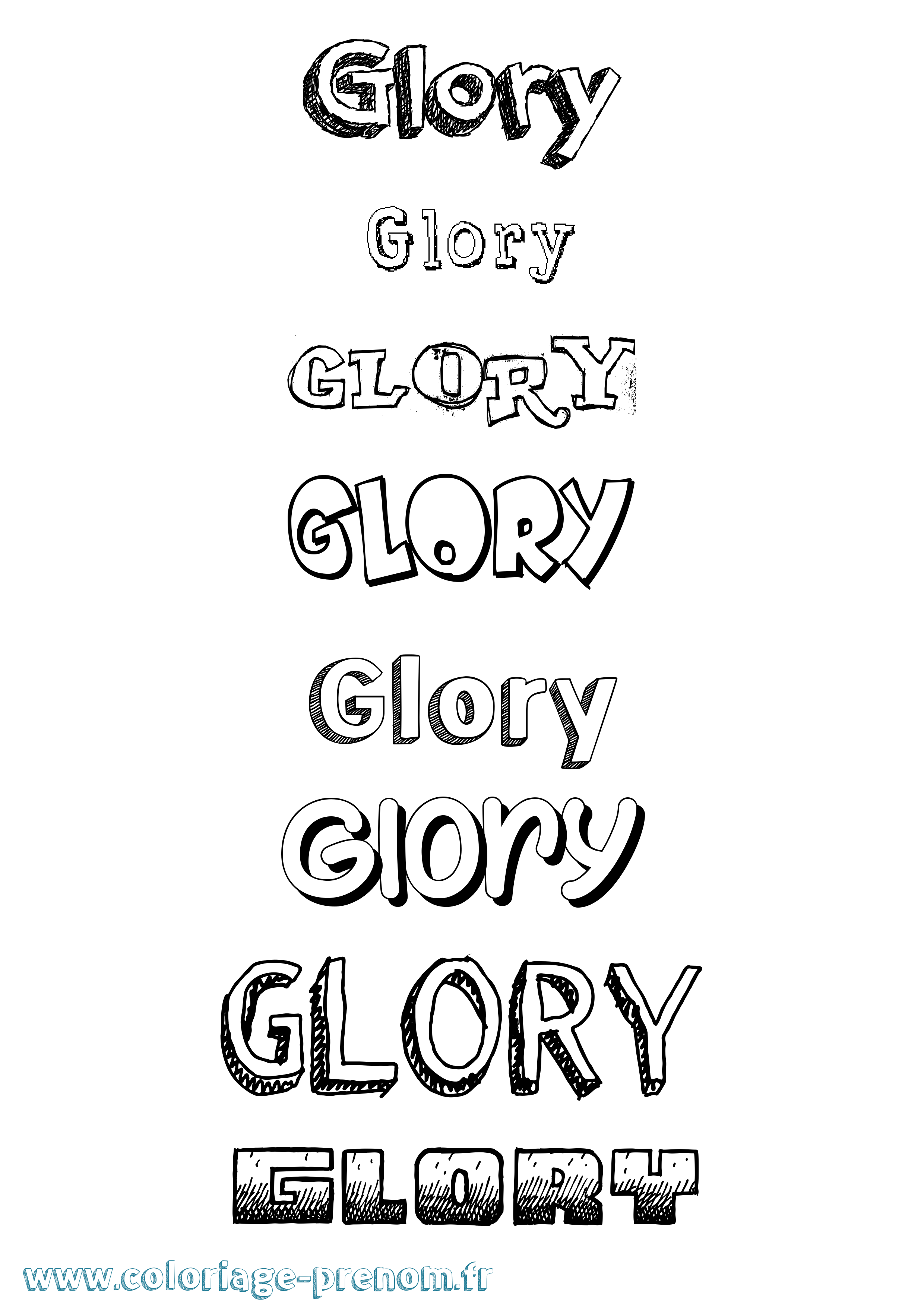 Coloriage Glory Dessiné Coloriage prénom Glory Dessiné