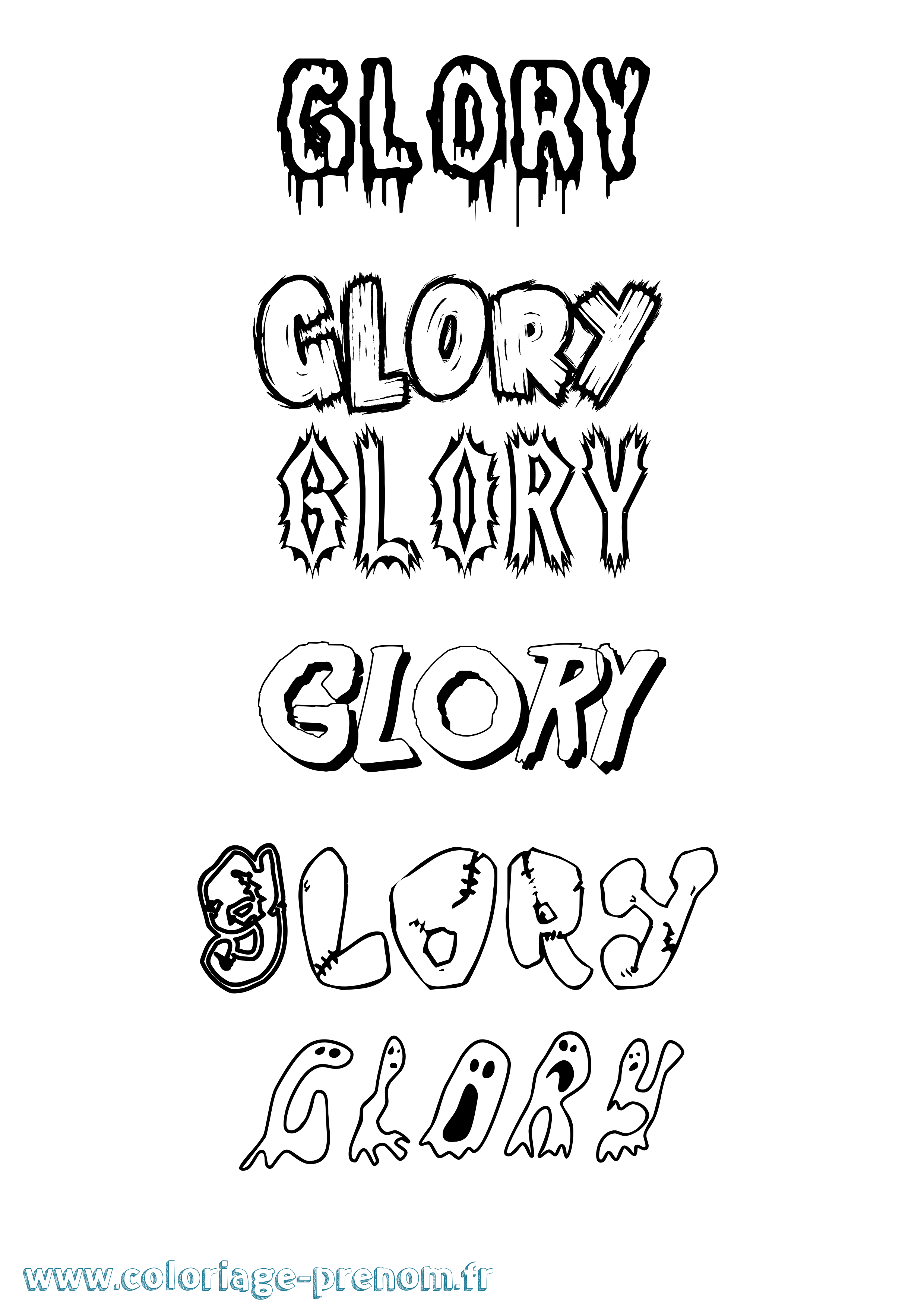 Coloriage Glory Frisson Coloriage prénom Glory Frisson