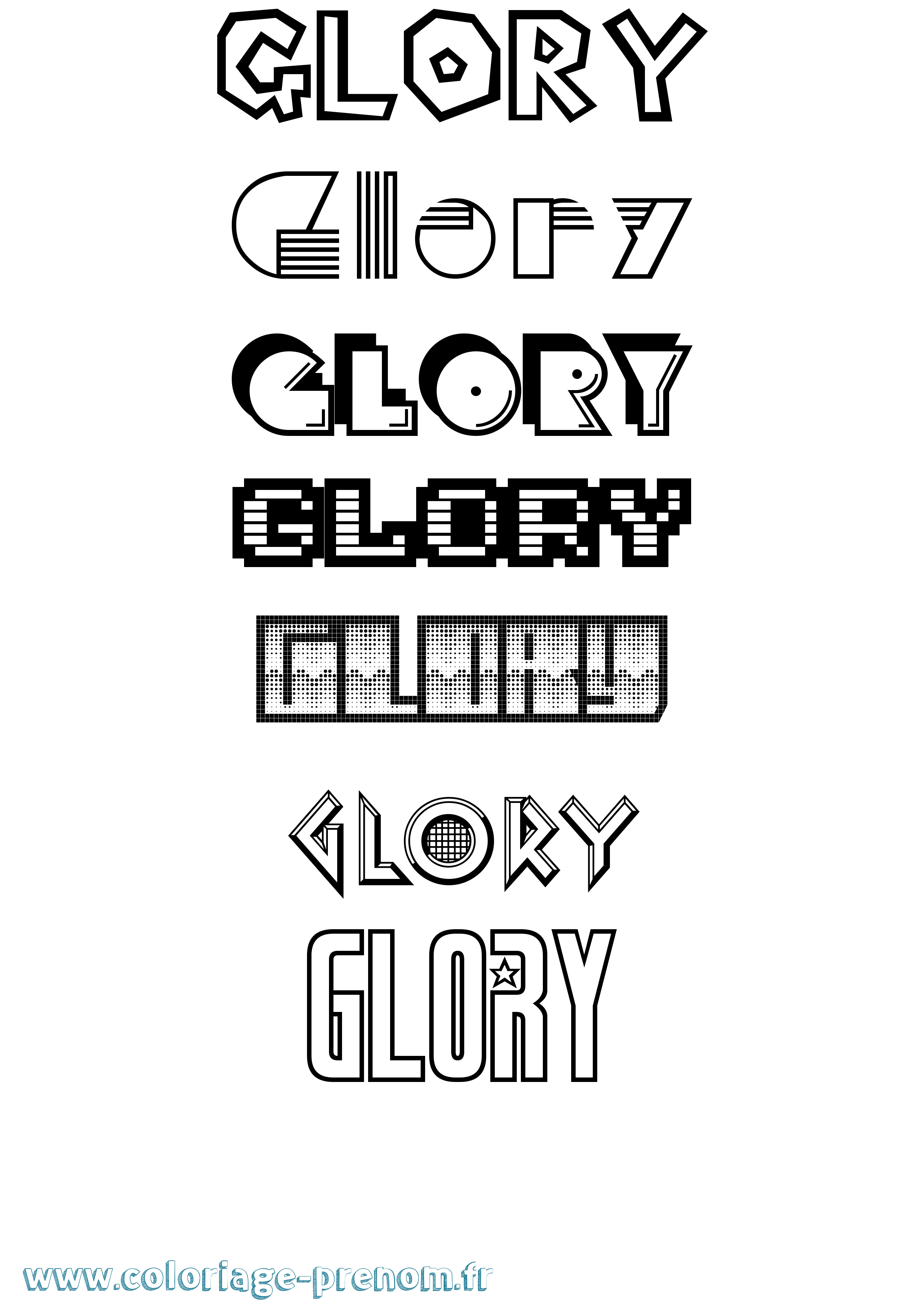 Coloriage Glory Jeux Vidéos Coloriage prénom Glory Jeux Vidéos