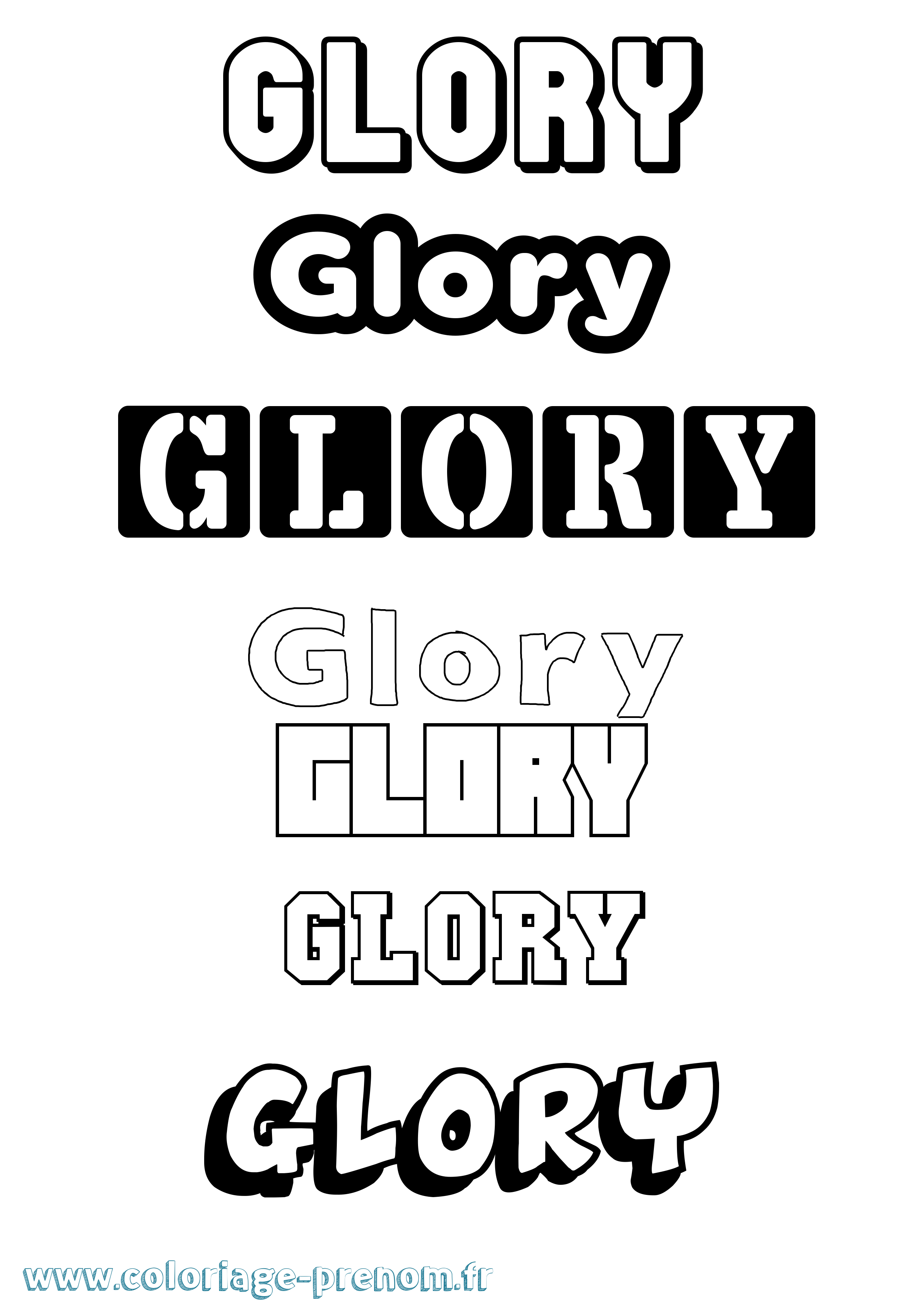Coloriage Glory Simple Coloriage prénom Glory Simple