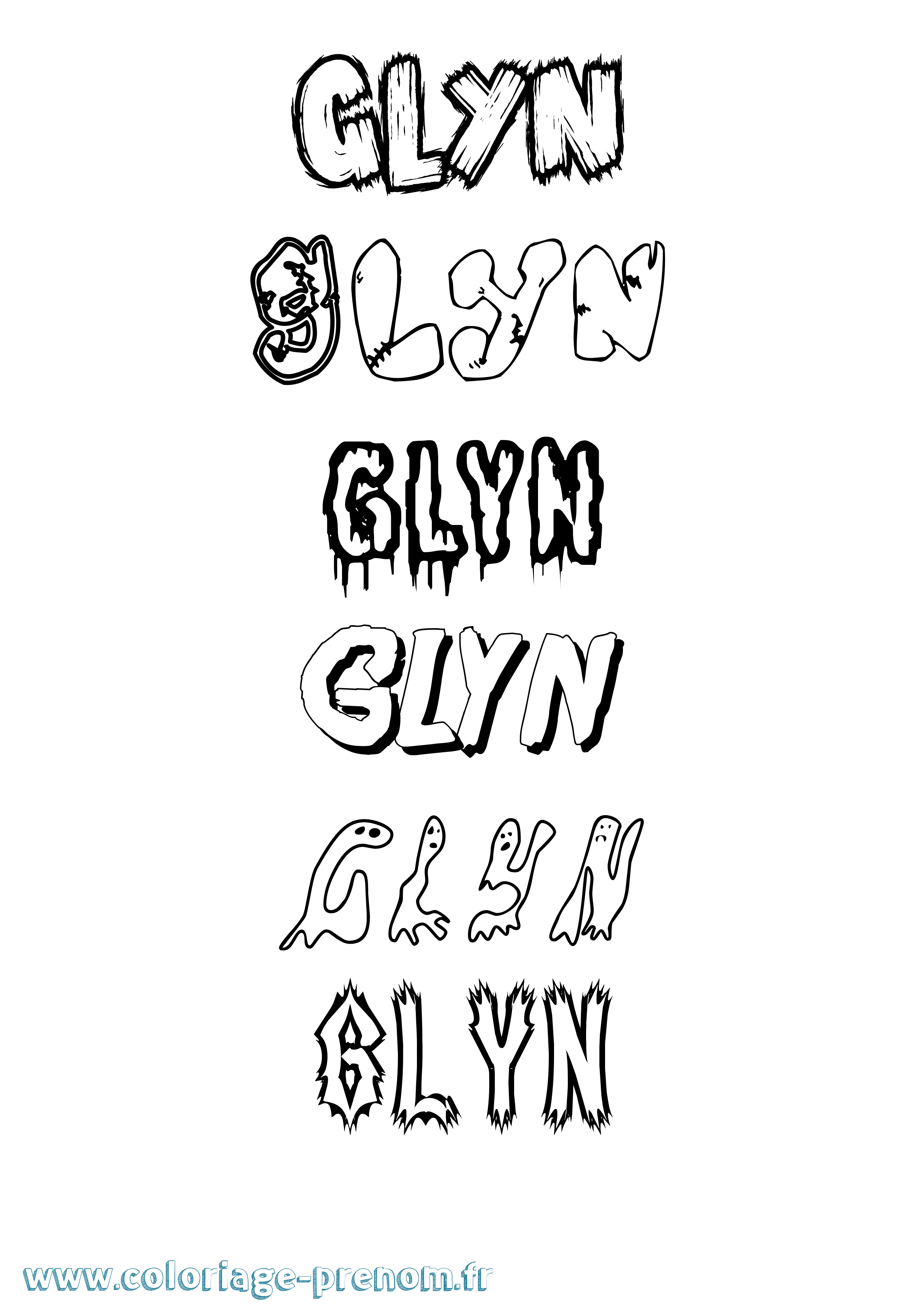 Coloriage Glyn Frisson Coloriage prénom Glyn Frisson