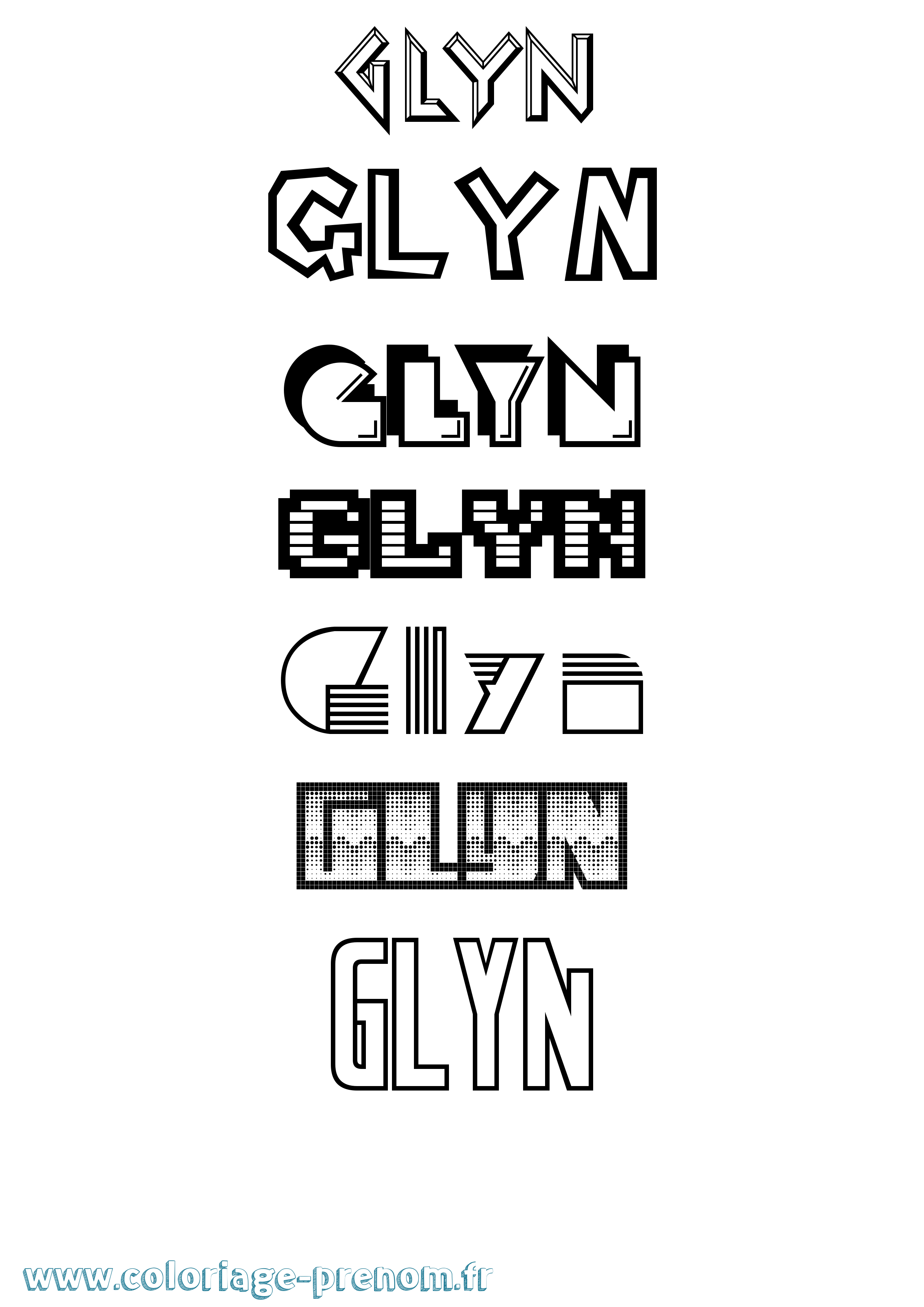 Coloriage Glyn Jeux Vidéos Coloriage prénom Glyn Jeux Vidéos