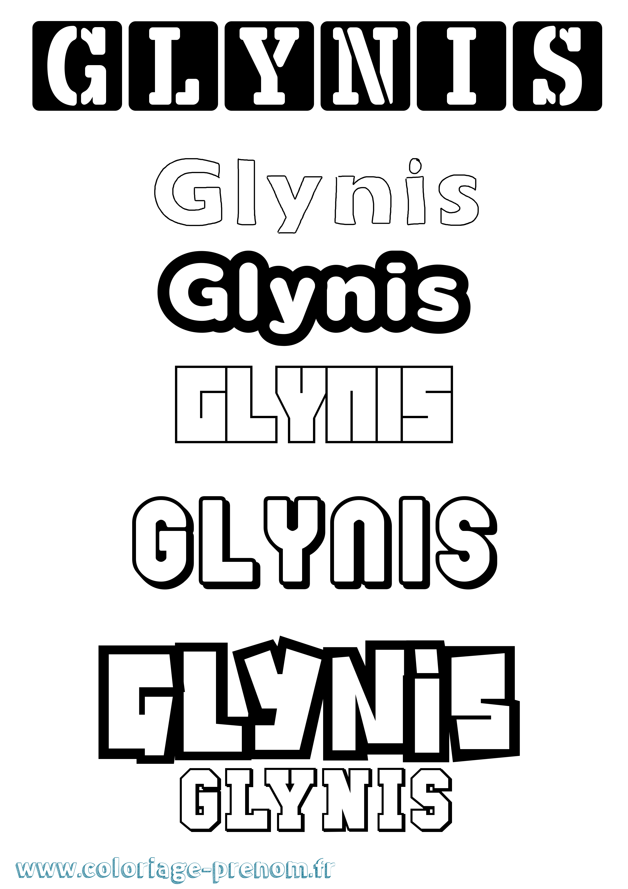 Coloriage Glynis Simple Coloriage prénom Glynis Simple