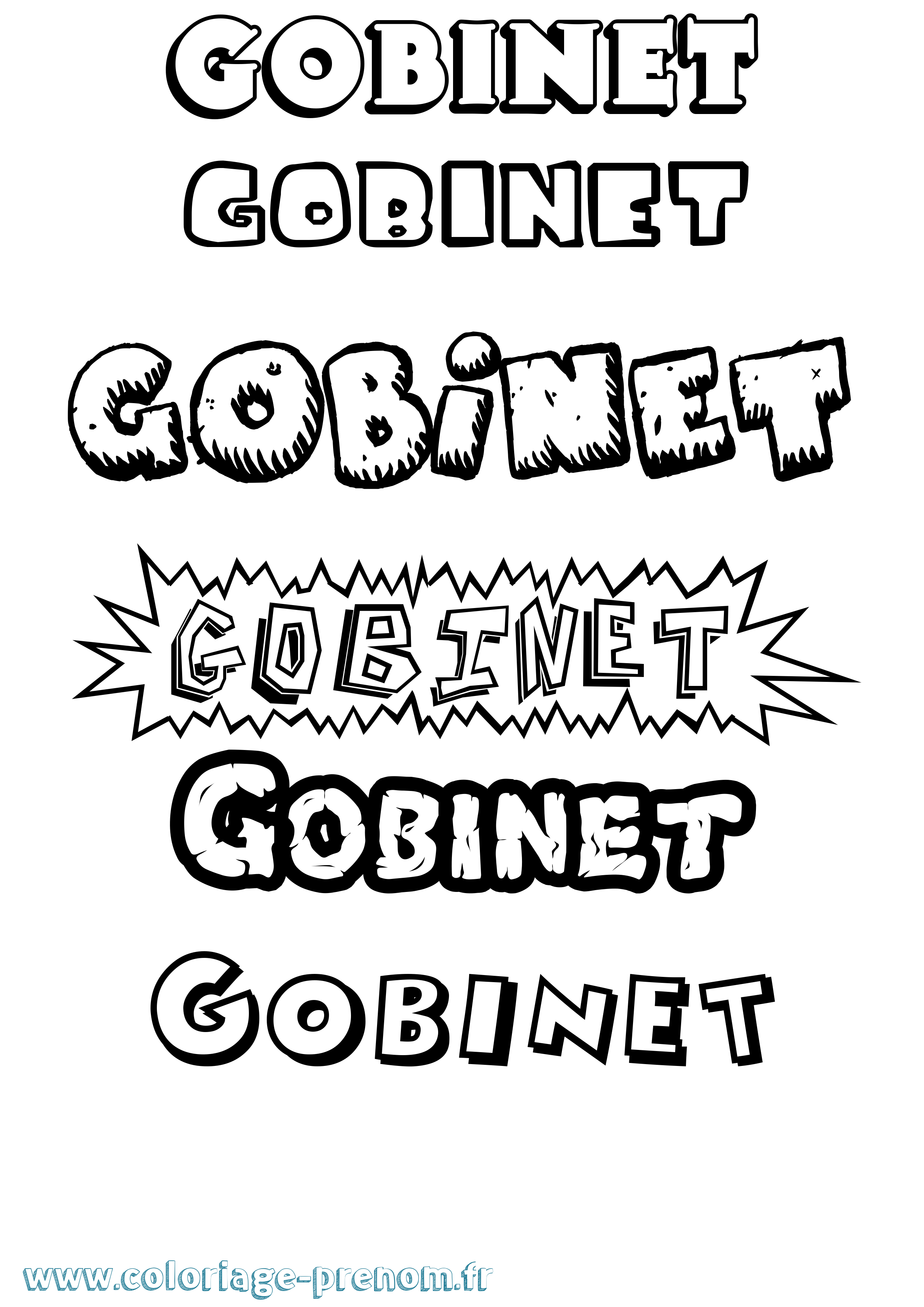 Coloriage Gobinet Dessin Animé Coloriage prénom Gobinet Dessin Animé