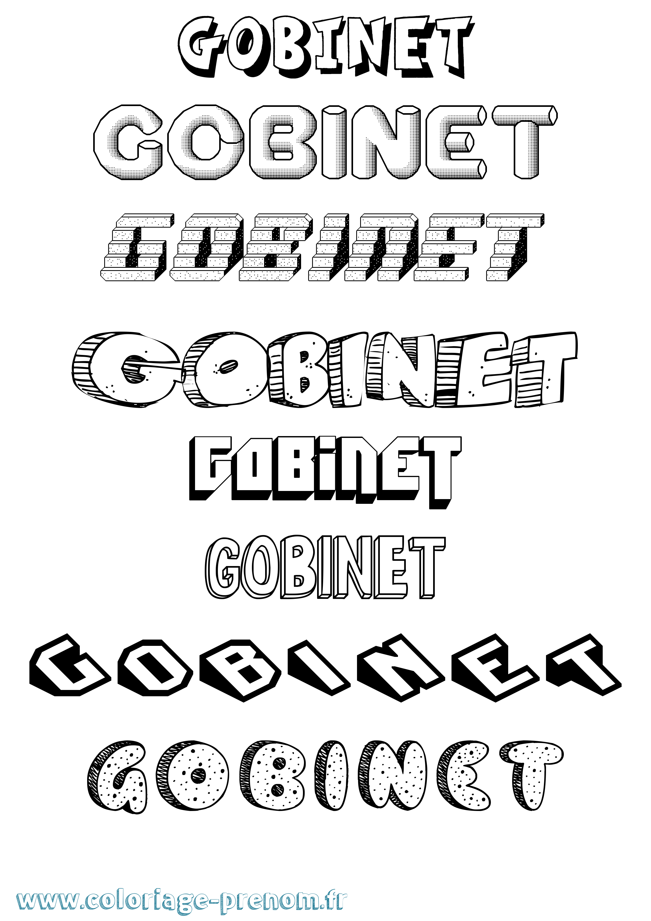 Coloriage Gobinet Effet 3D Coloriage prénom Gobinet Effet 3D