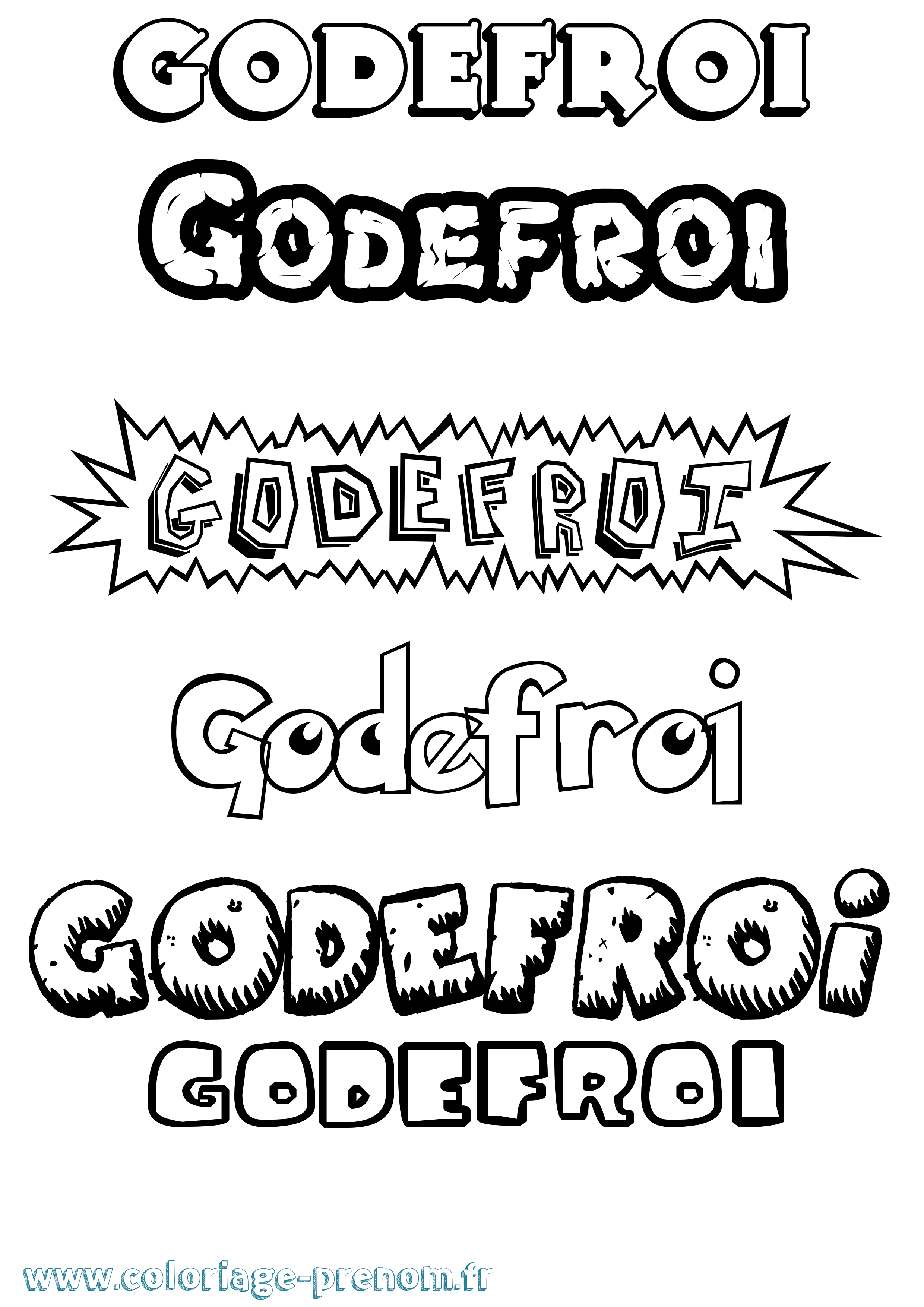 Coloriage Godefroi Dessin Animé Coloriage prénom Godefroi Dessin Animé