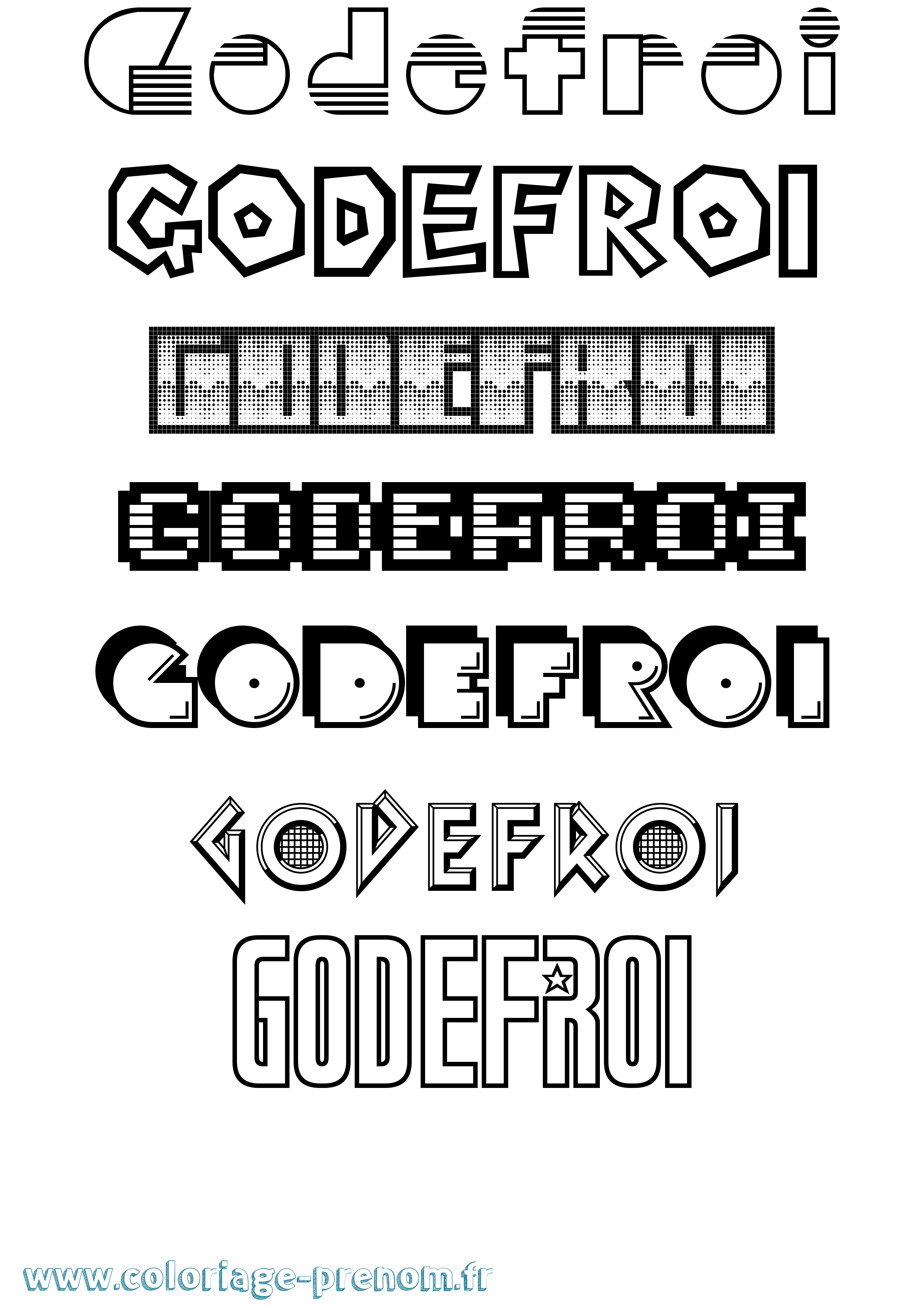 Coloriage Godefroi Jeux Vidéos Coloriage prénom Godefroi Jeux Vidéos