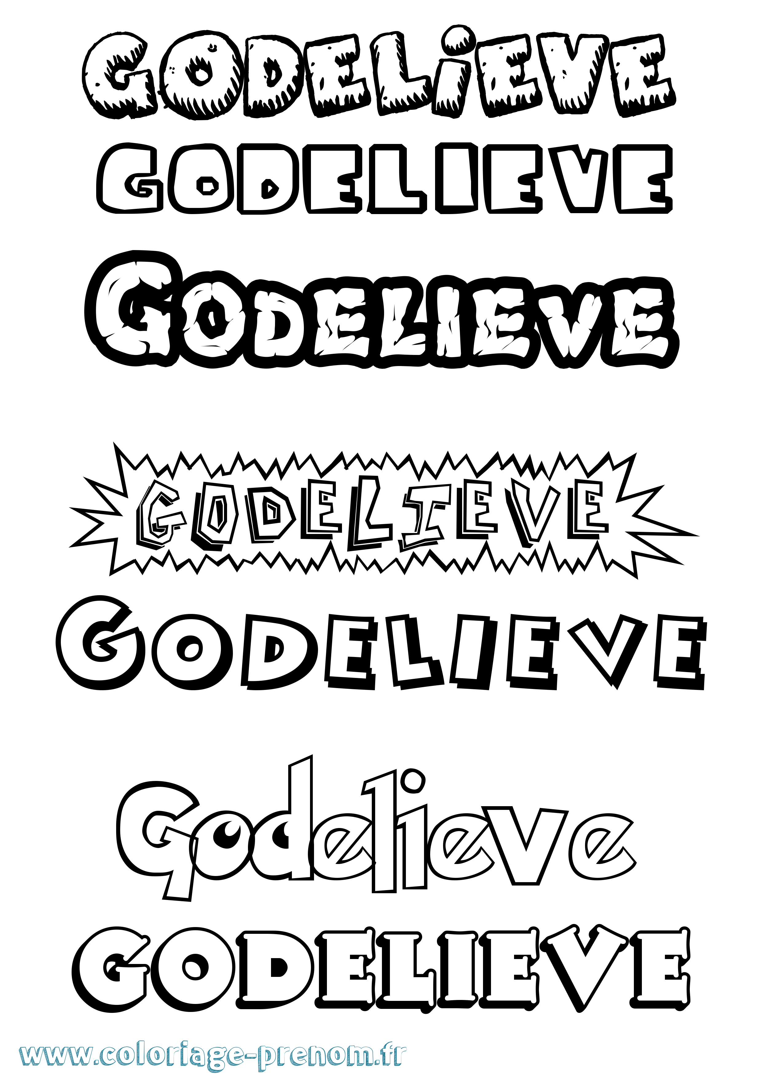 Coloriage Godelieve Dessin Animé Coloriage prénom Godelieve Dessin Animé