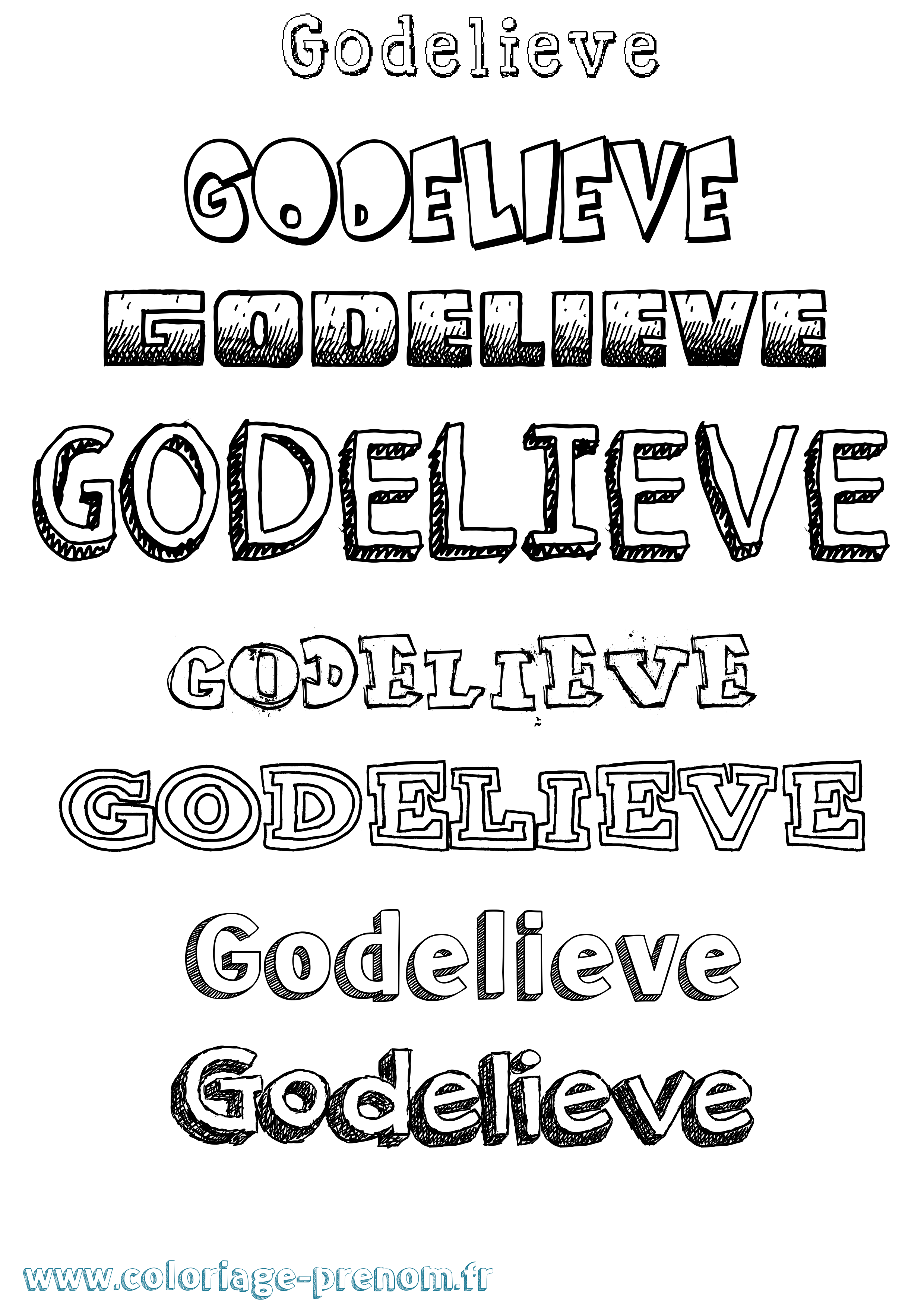 Coloriage Godelieve Dessiné Coloriage prénom Godelieve Dessiné