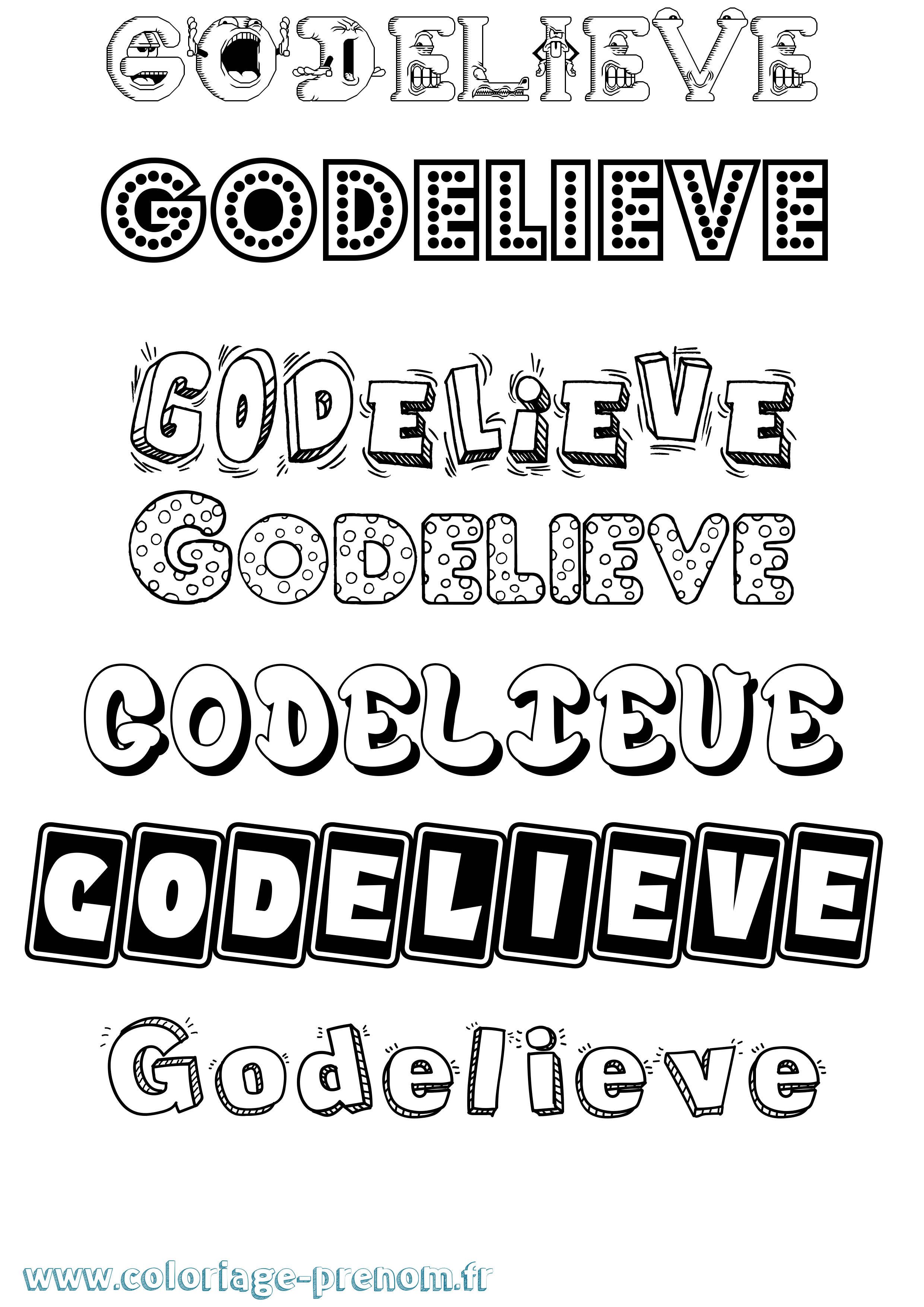 Coloriage Godelieve Fun Coloriage prénom Godelieve Fun