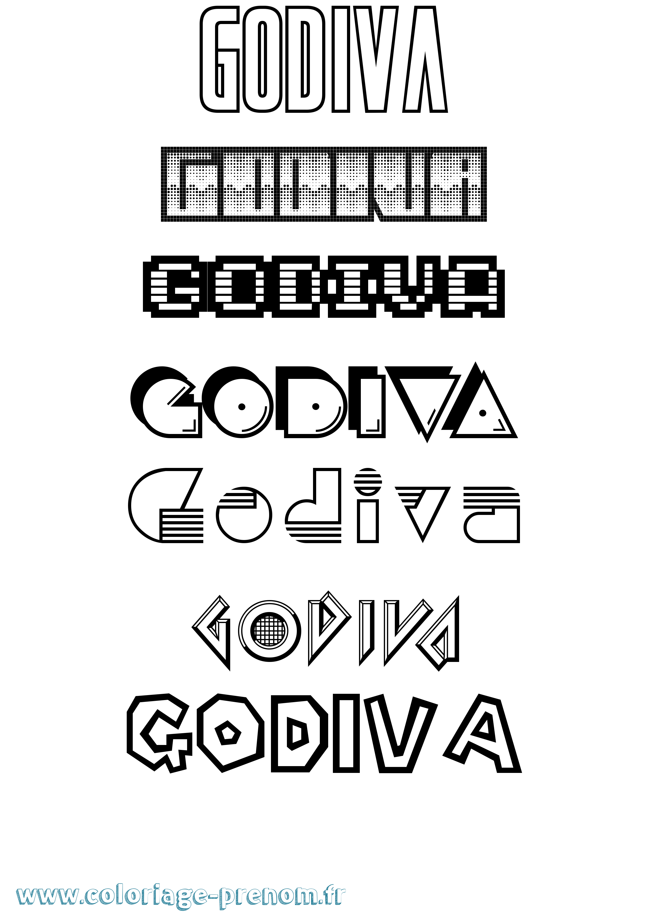 Coloriage Godiva Jeux Vidéos Coloriage prénom Godiva Jeux Vidéos