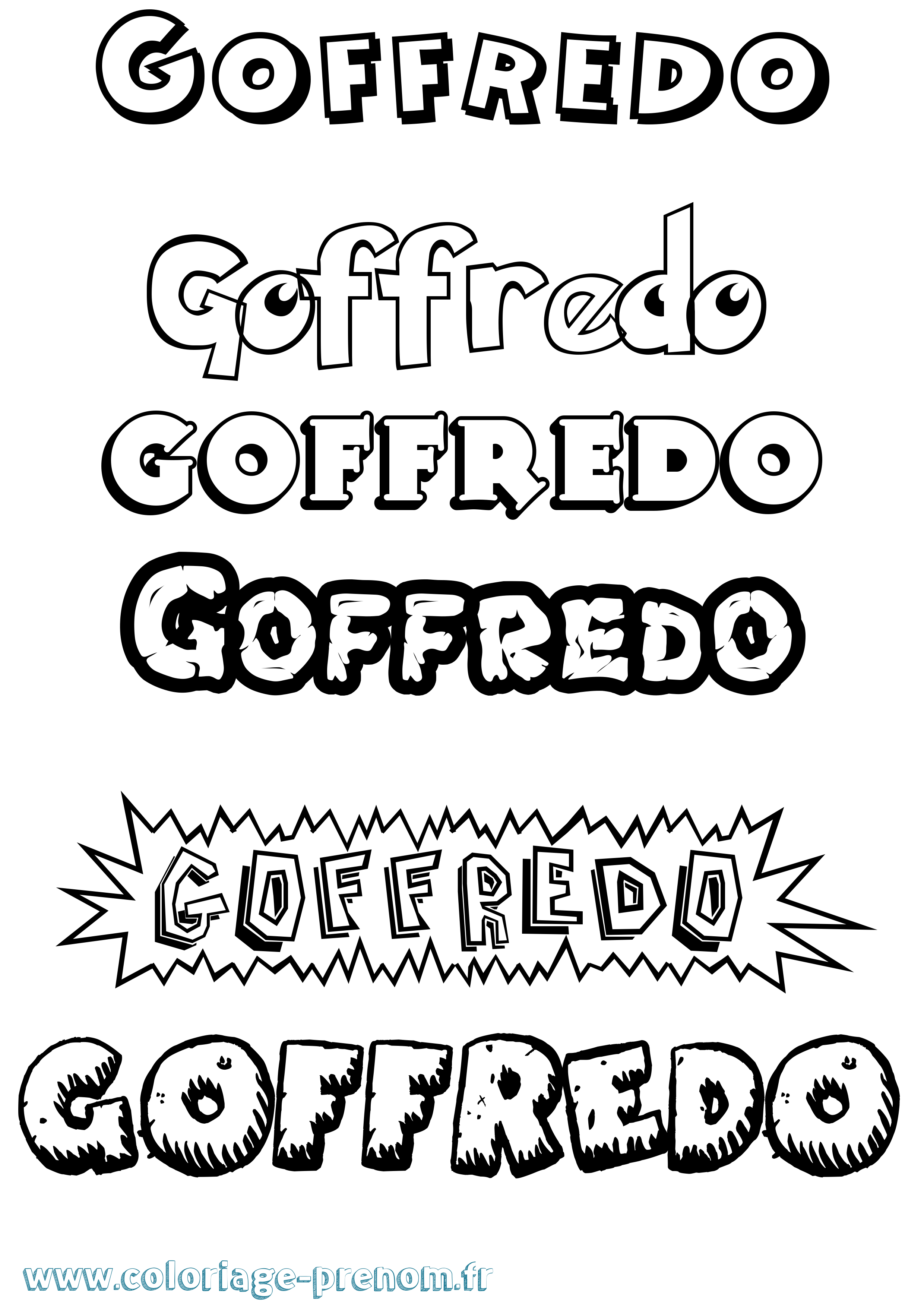 Coloriage Goffredo Dessin Animé Coloriage prénom Goffredo Dessin Animé