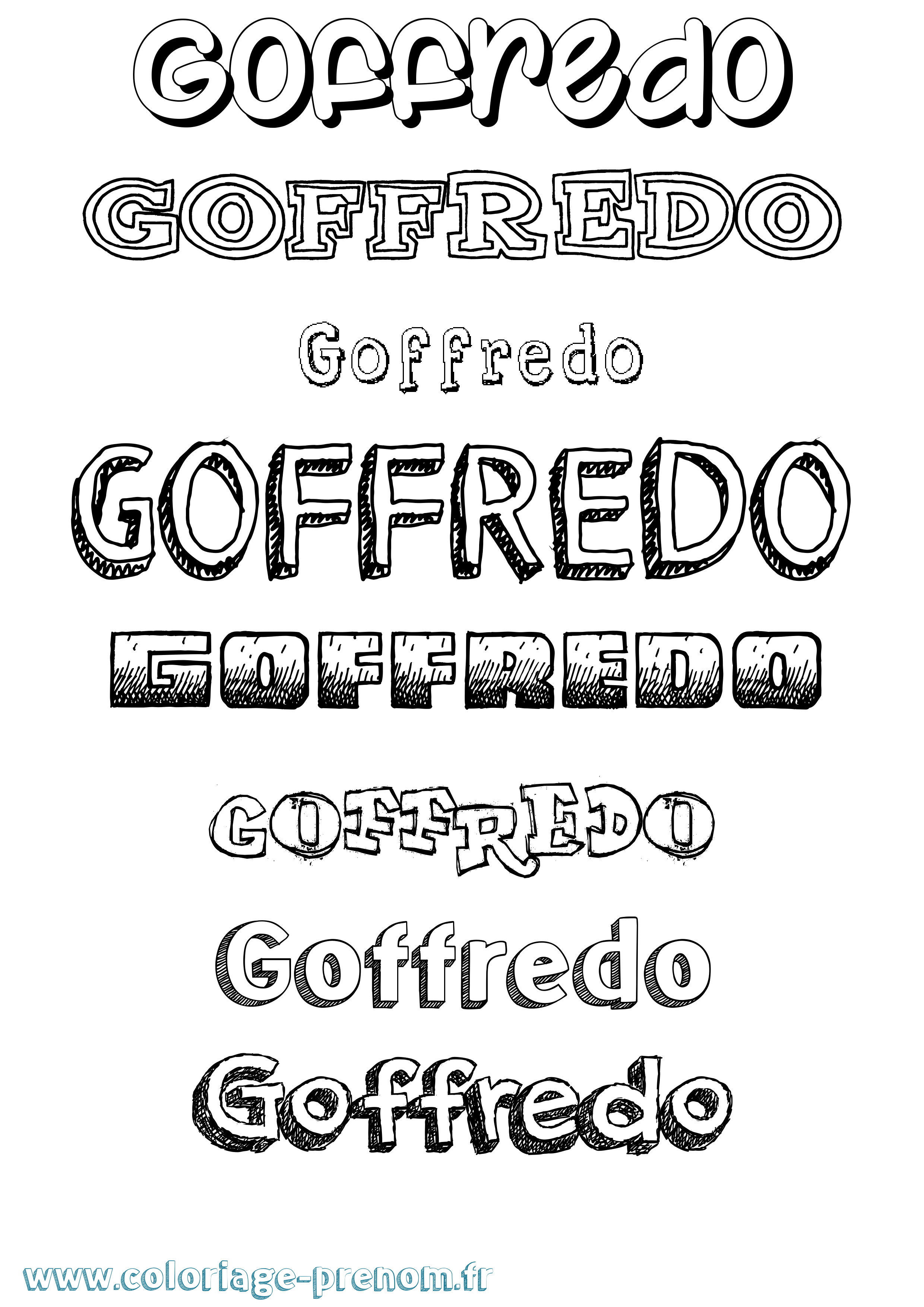 Coloriage Goffredo Dessiné Coloriage prénom Goffredo Dessiné