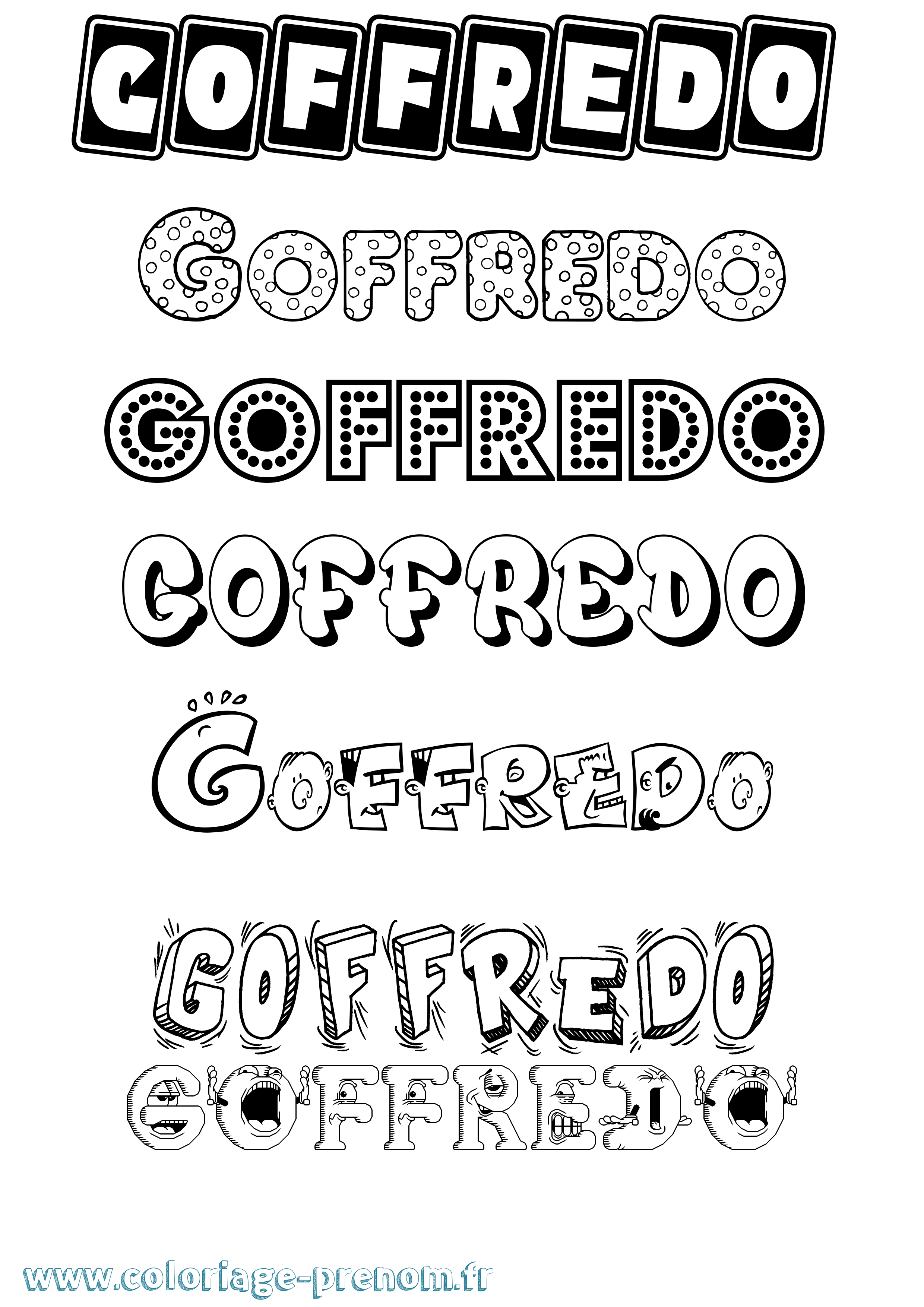 Coloriage Goffredo Fun Coloriage prénom Goffredo Fun