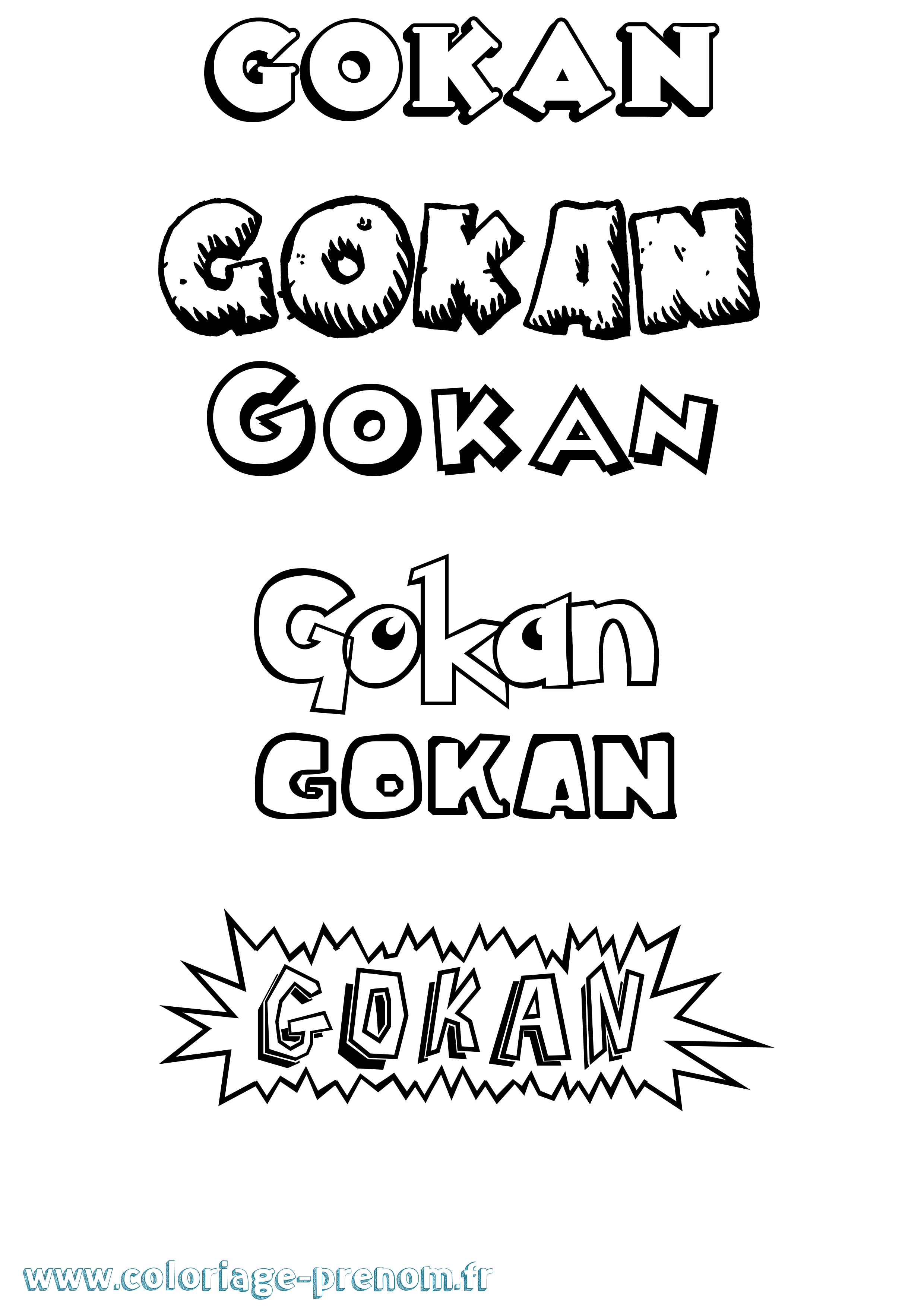 Coloriage Gokan Dessin Animé Coloriage prénom Gokan Dessin Animé