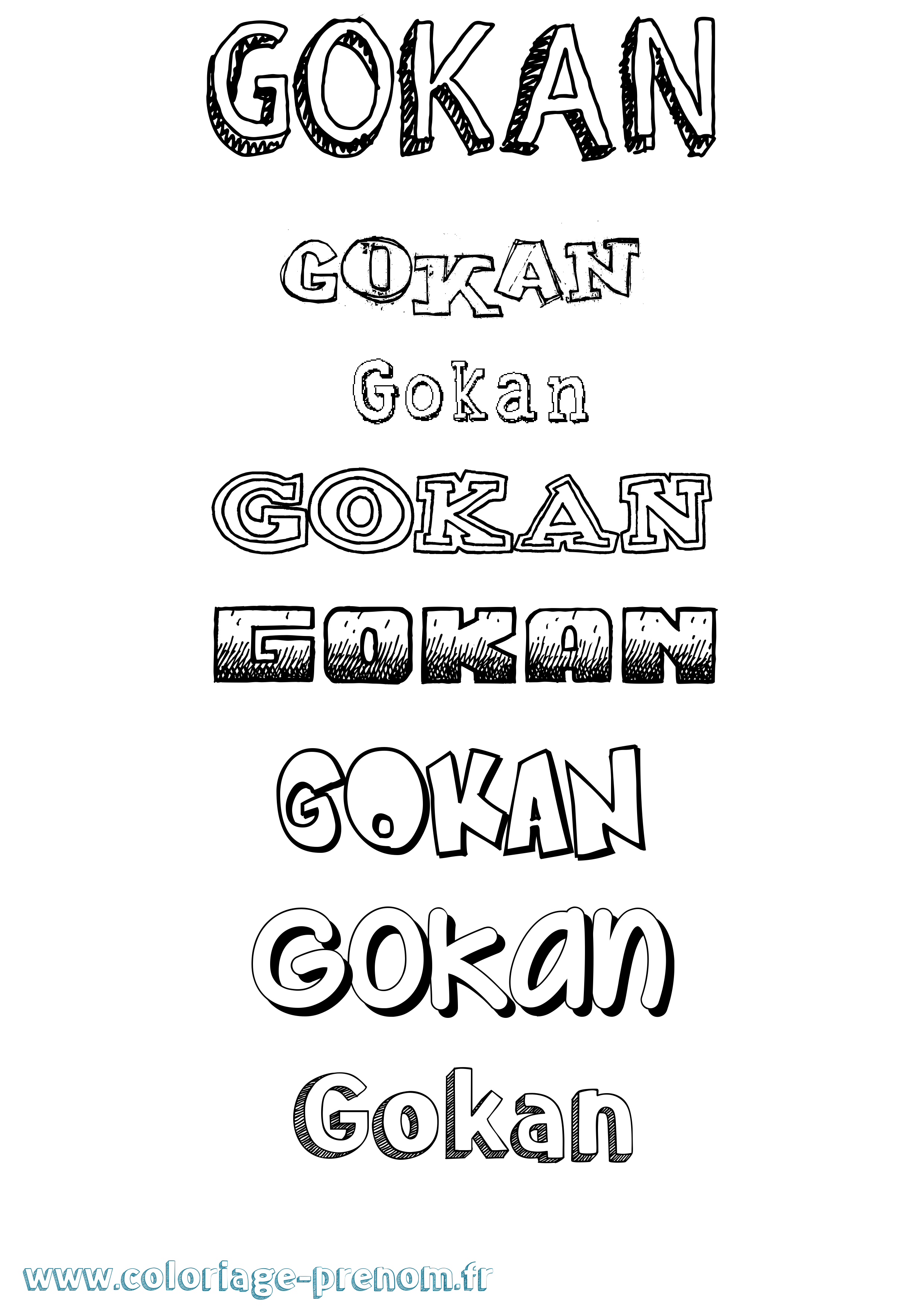Coloriage Gokan Dessiné Coloriage prénom Gokan Dessiné