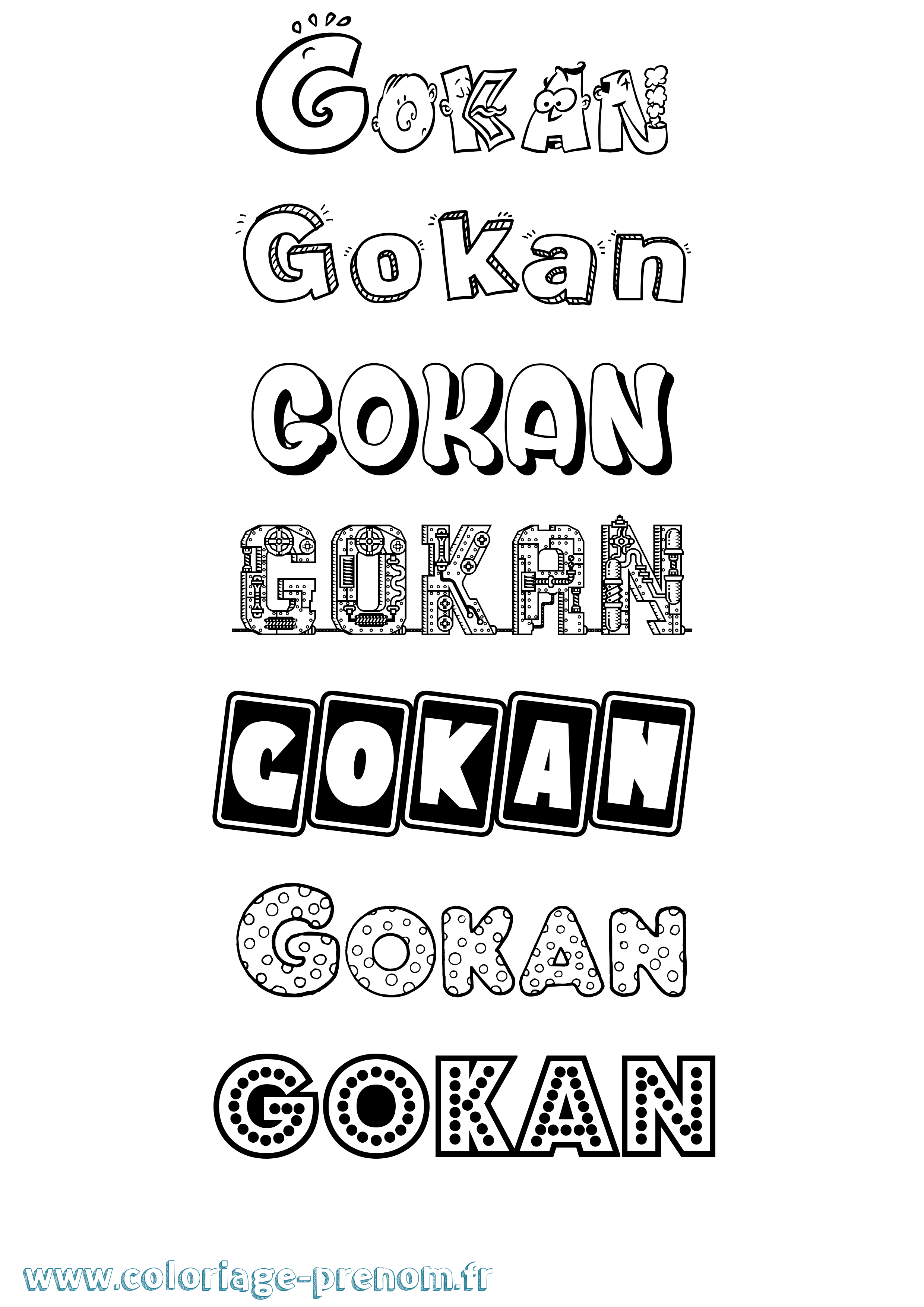 Coloriage Gokan Fun Coloriage prénom Gokan Fun