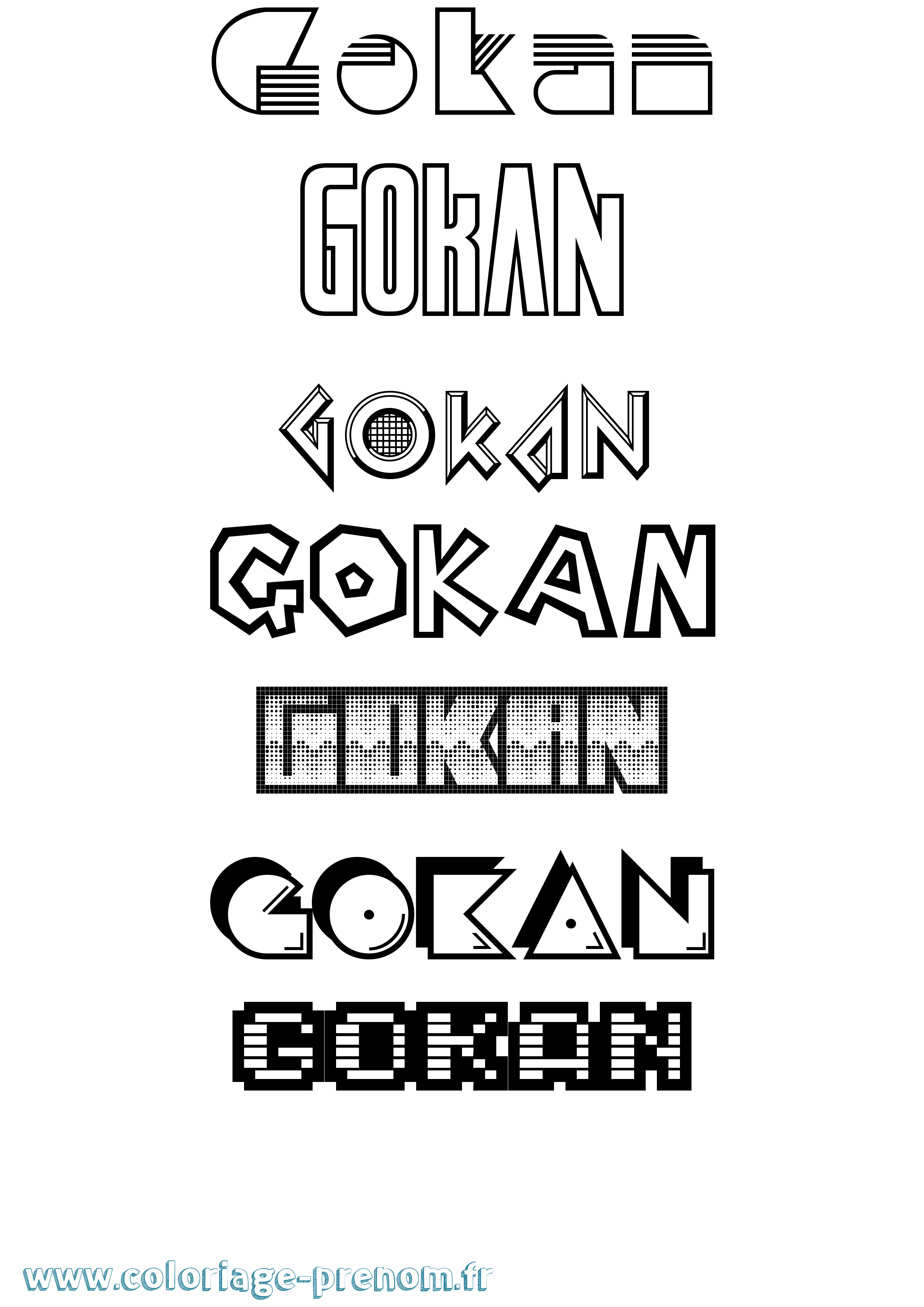 Coloriage Gokan Jeux Vidéos Coloriage prénom Gokan Jeux Vidéos