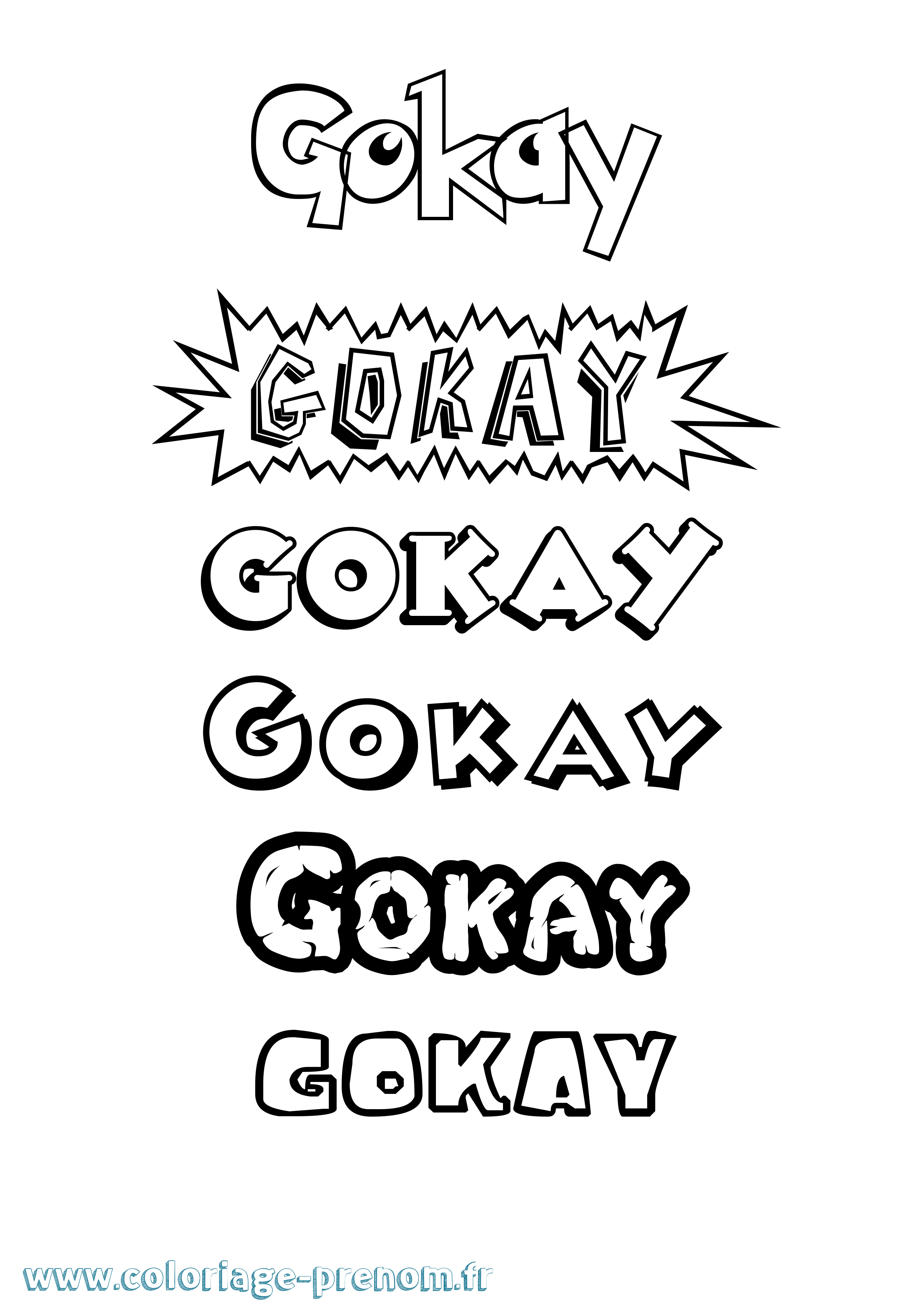 Coloriage Gokay Dessin Animé Coloriage prénom Gokay Dessin Animé