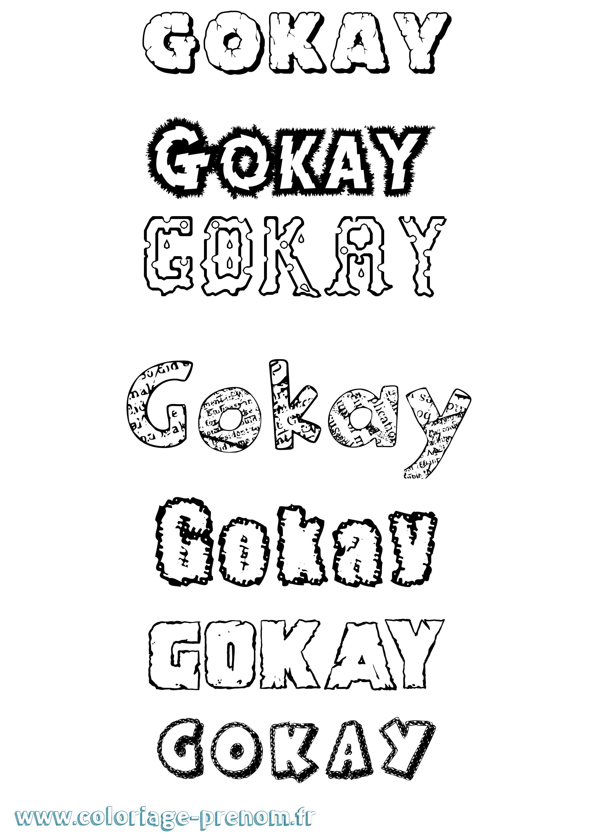 Coloriage Gokay Destructuré Coloriage prénom Gokay Destructuré