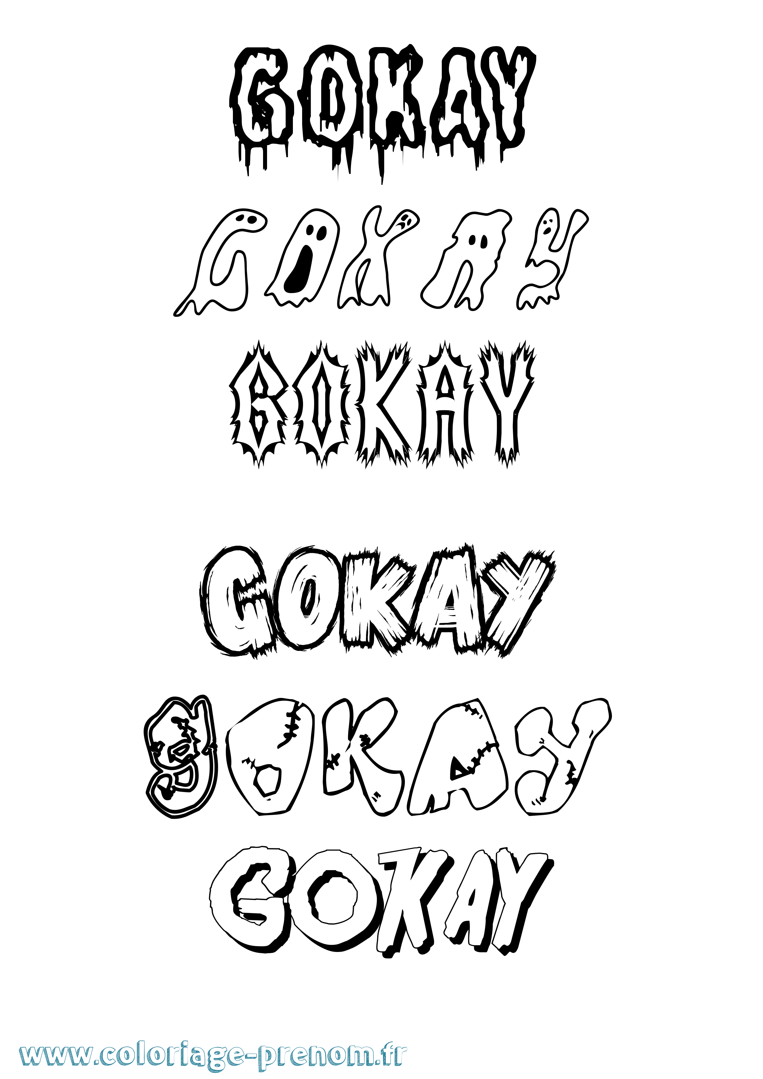 Coloriage Gokay Frisson Coloriage prénom Gokay Frisson