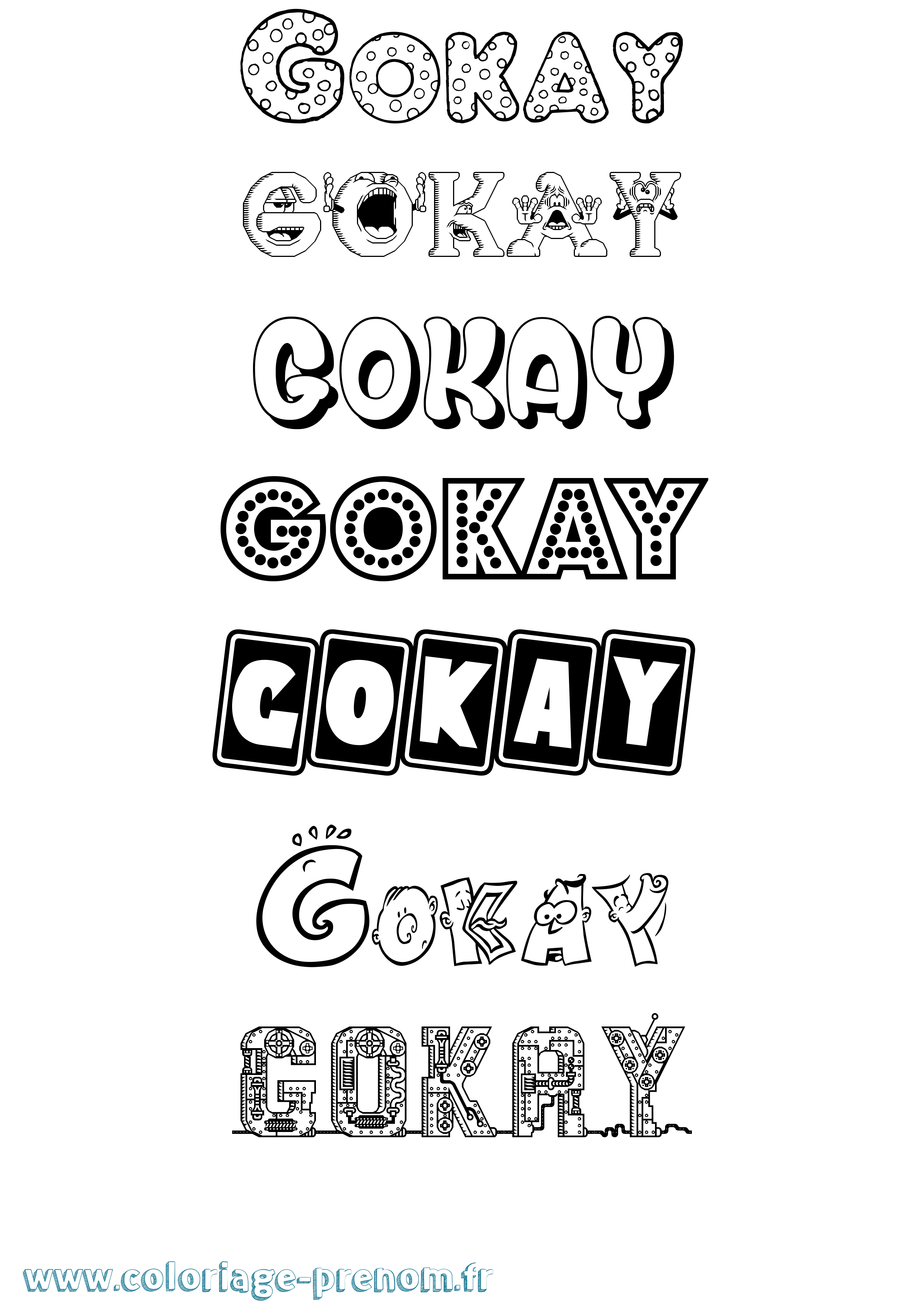 Coloriage Gokay Fun Coloriage prénom Gokay Fun