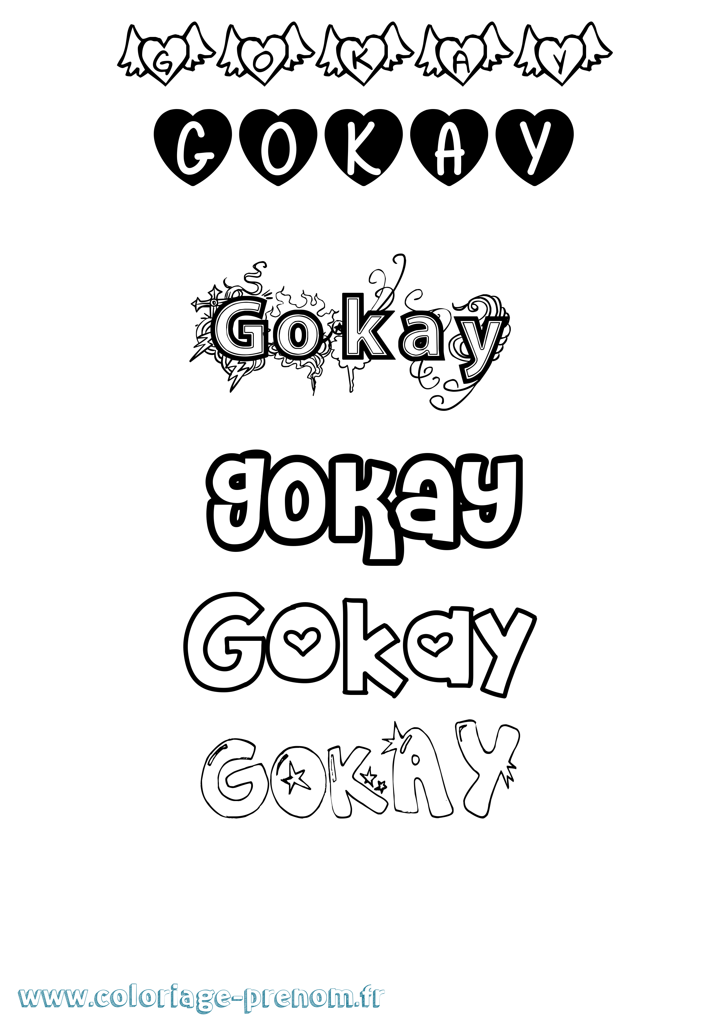 Coloriage Gokay Girly Coloriage prénom Gokay Girly