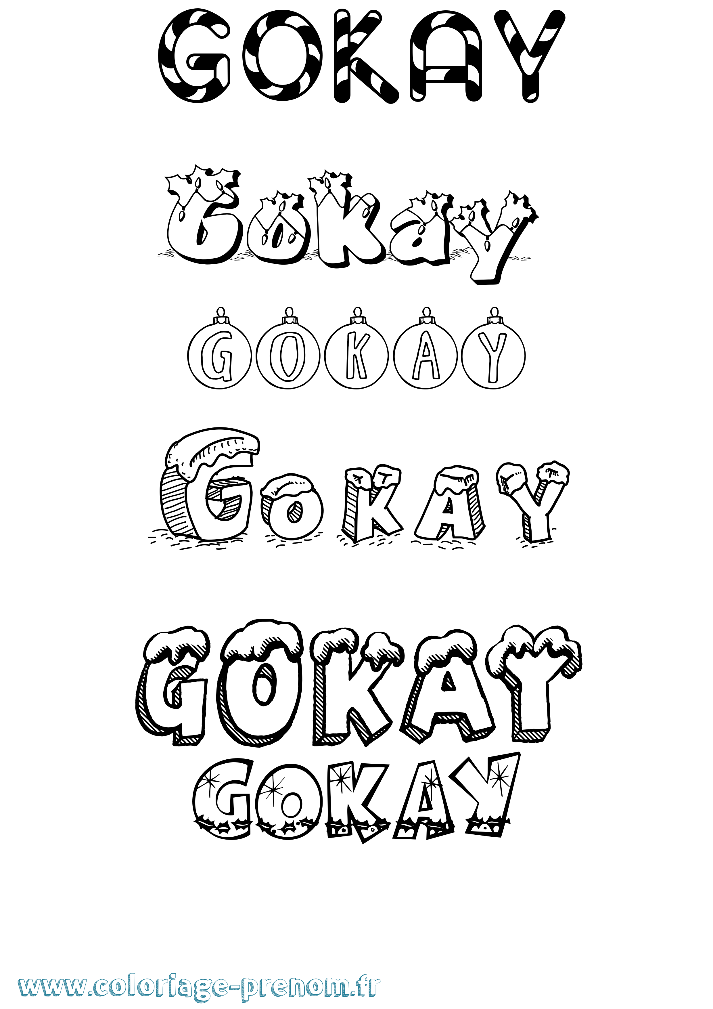 Coloriage Gokay Noël Coloriage prénom Gokay Noël